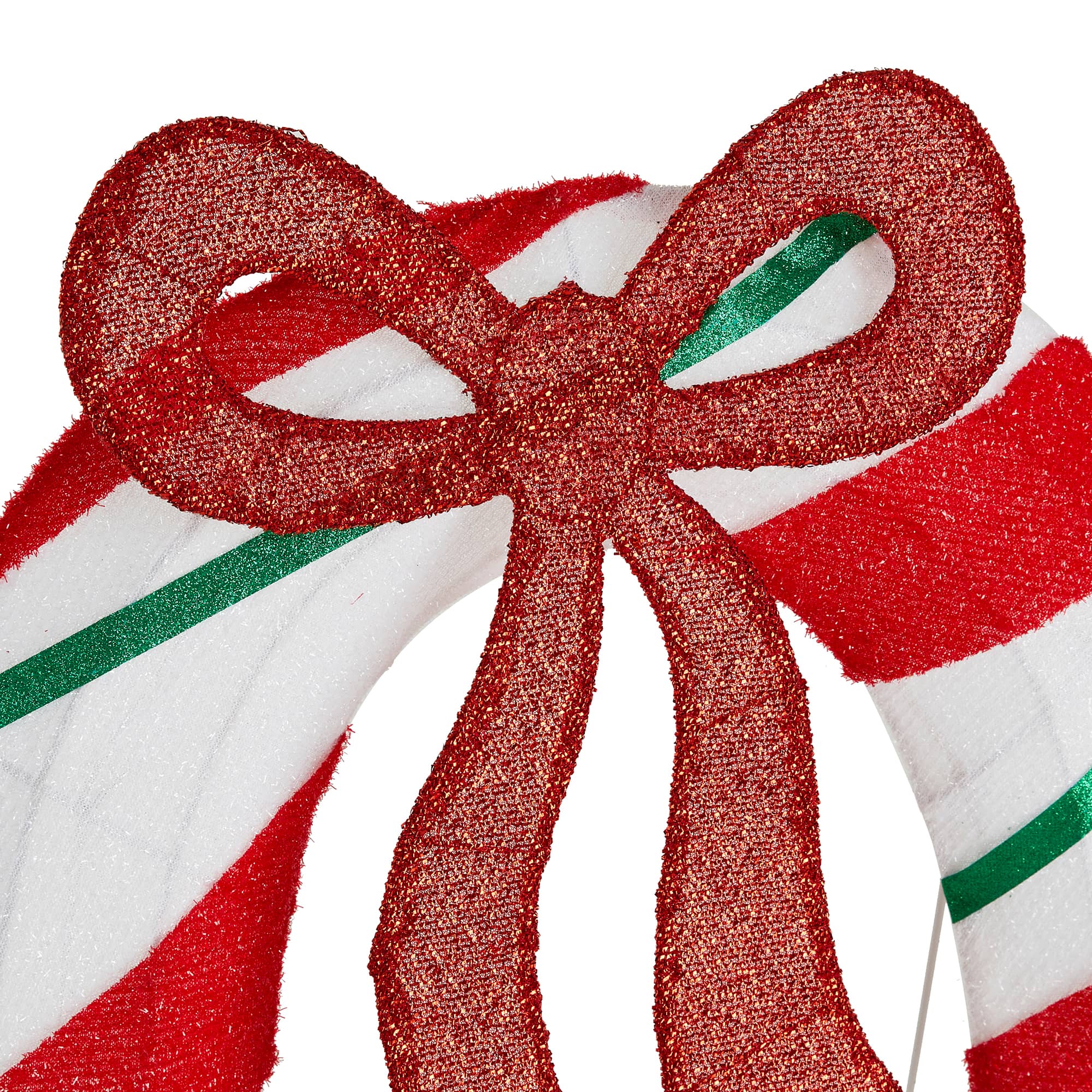 Glitzhome&#xAE; 70.75&#x22;L Lighted Christmas 2.5D Fabric Peppermint JOY Outdoor Decor Set