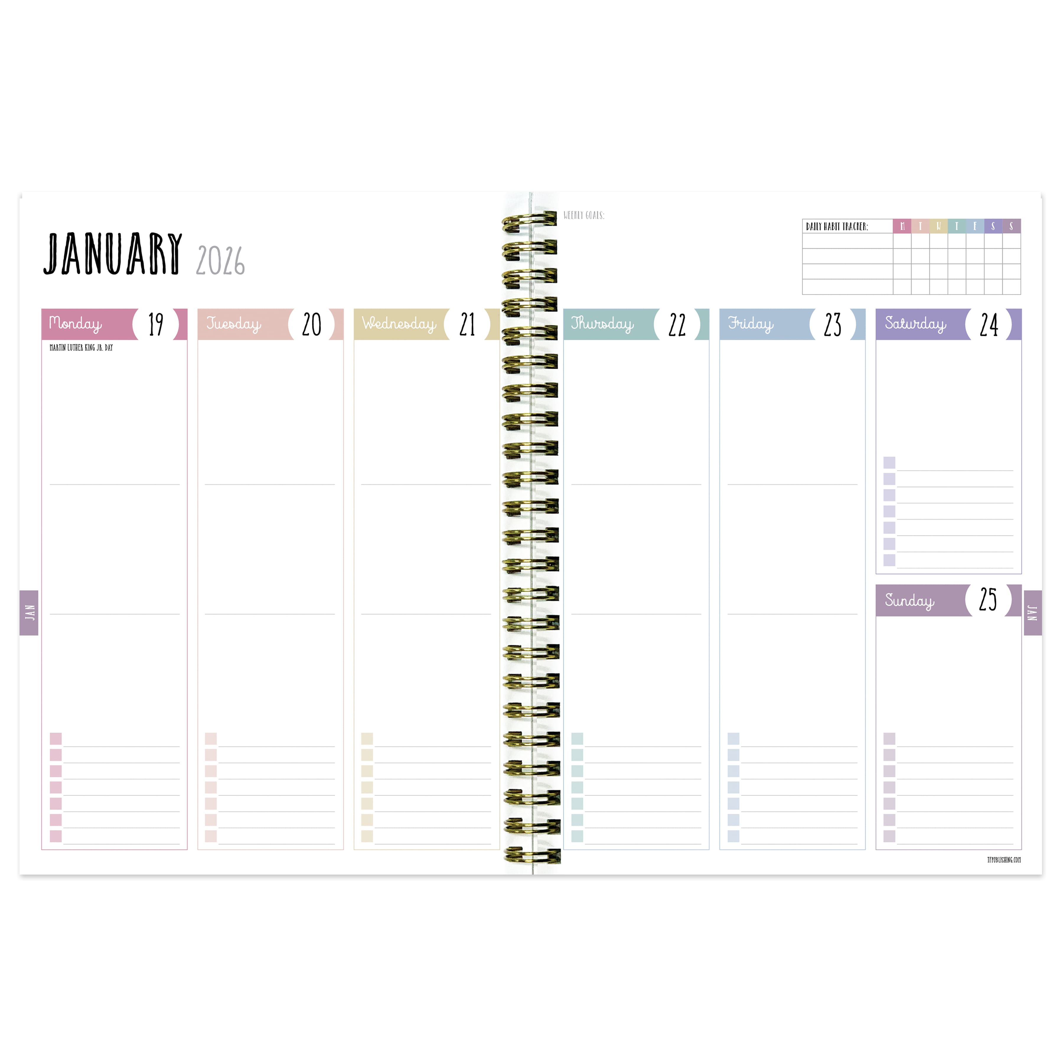 TF Publishing 2025-2026 Purple Polka Medium Weekly/Monthly Planner