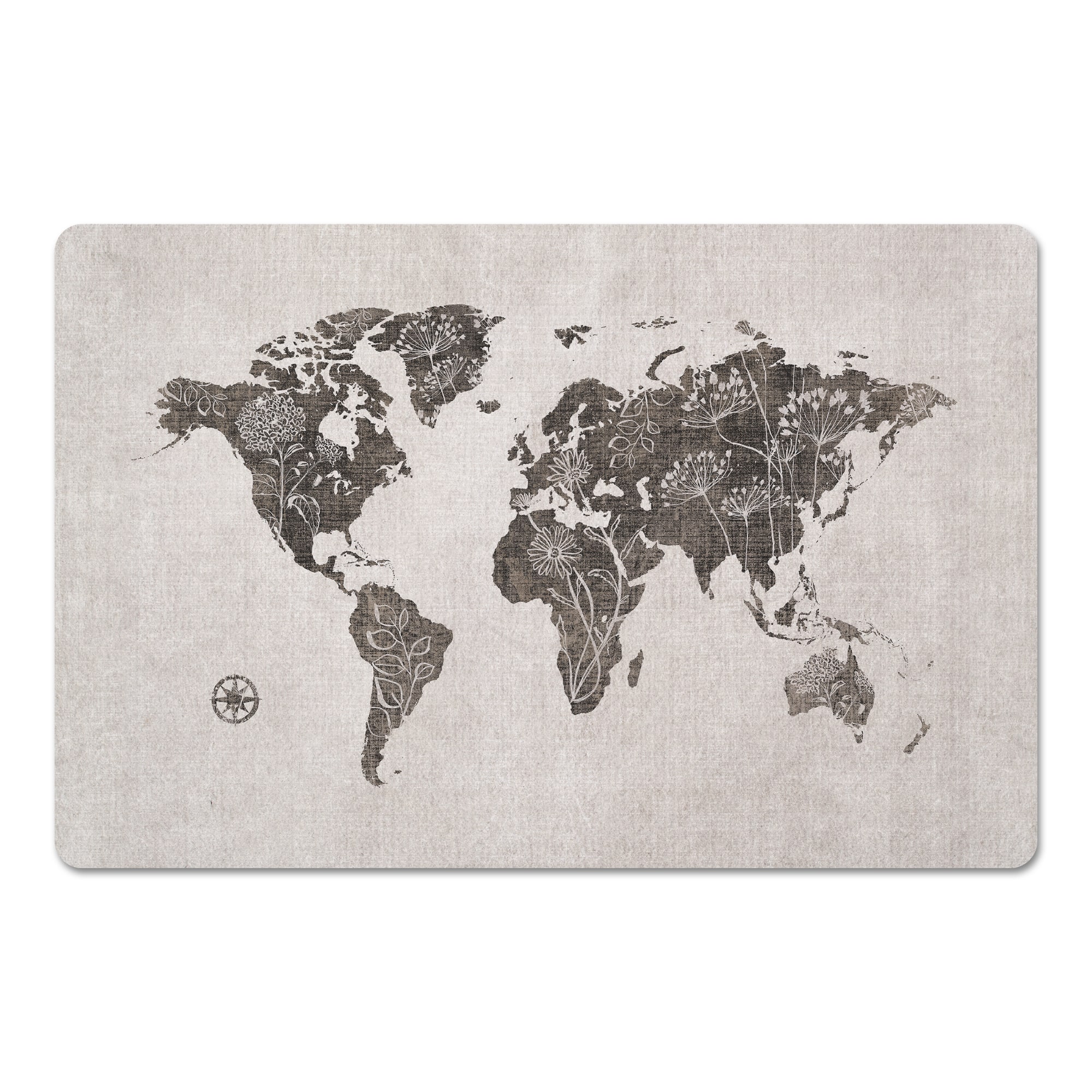 18&#x22; x 27&#x22; Floral Map Floor Mat