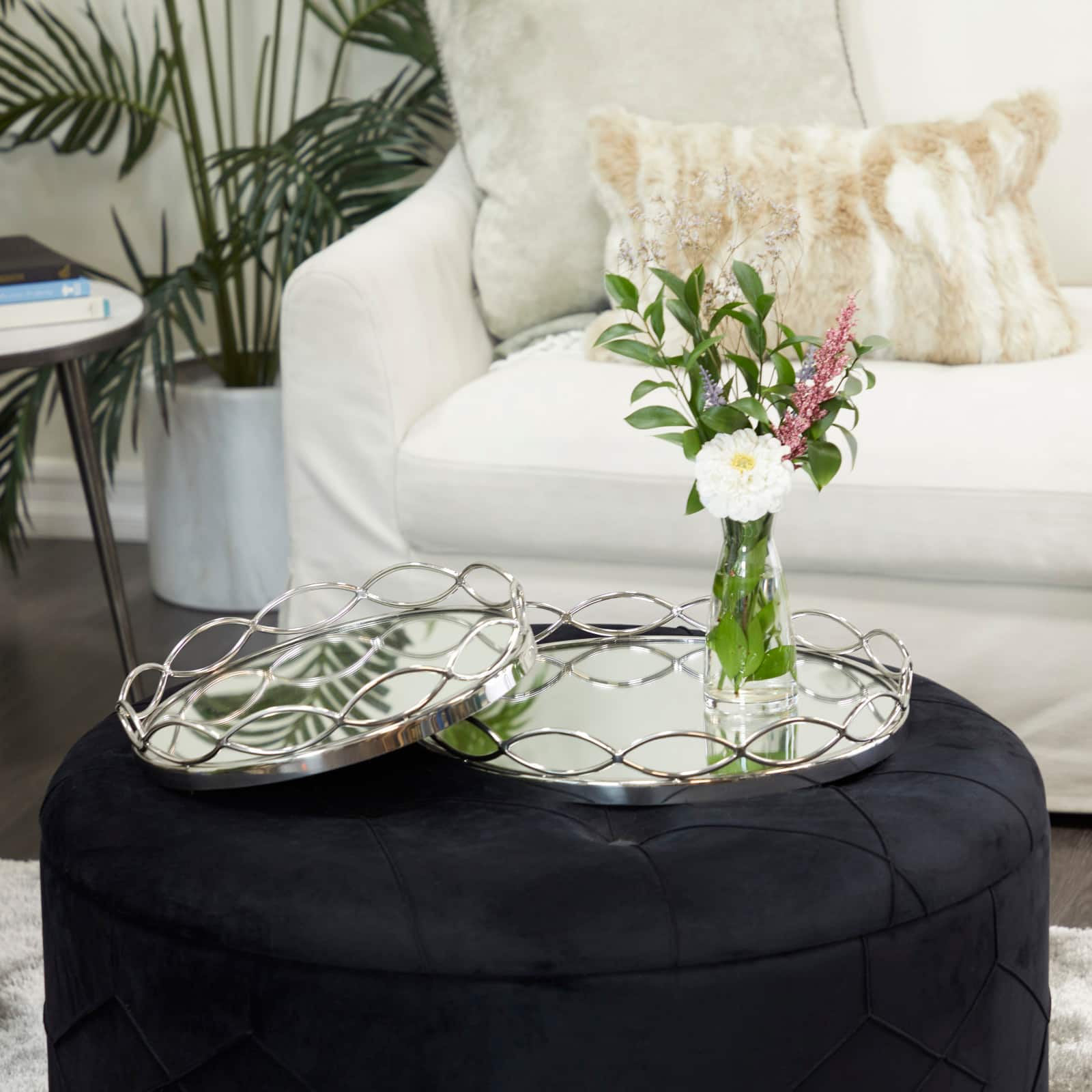 Contemporary Metal Tray Set