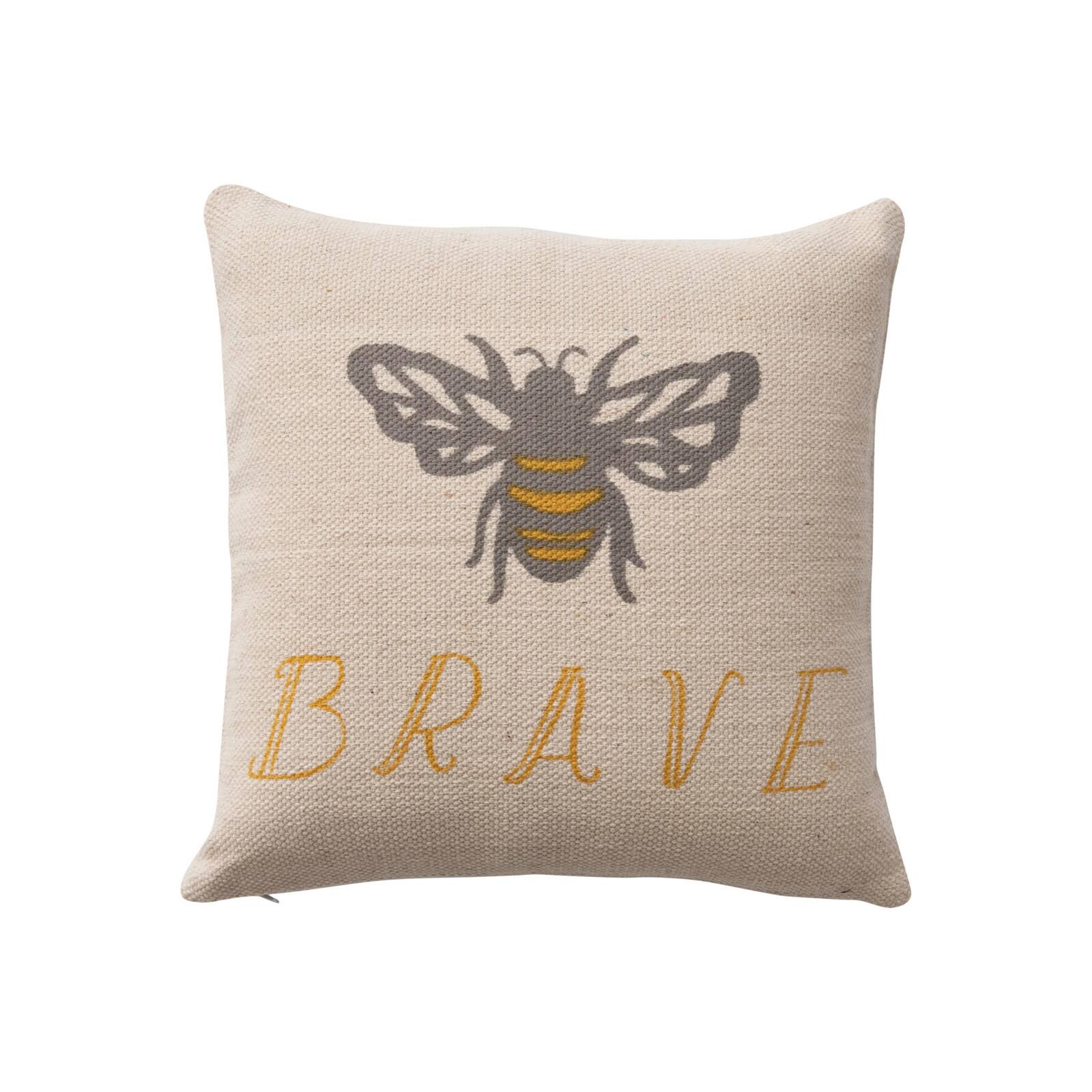 Hello Honey® Bee "Brave" Cotton Pillow