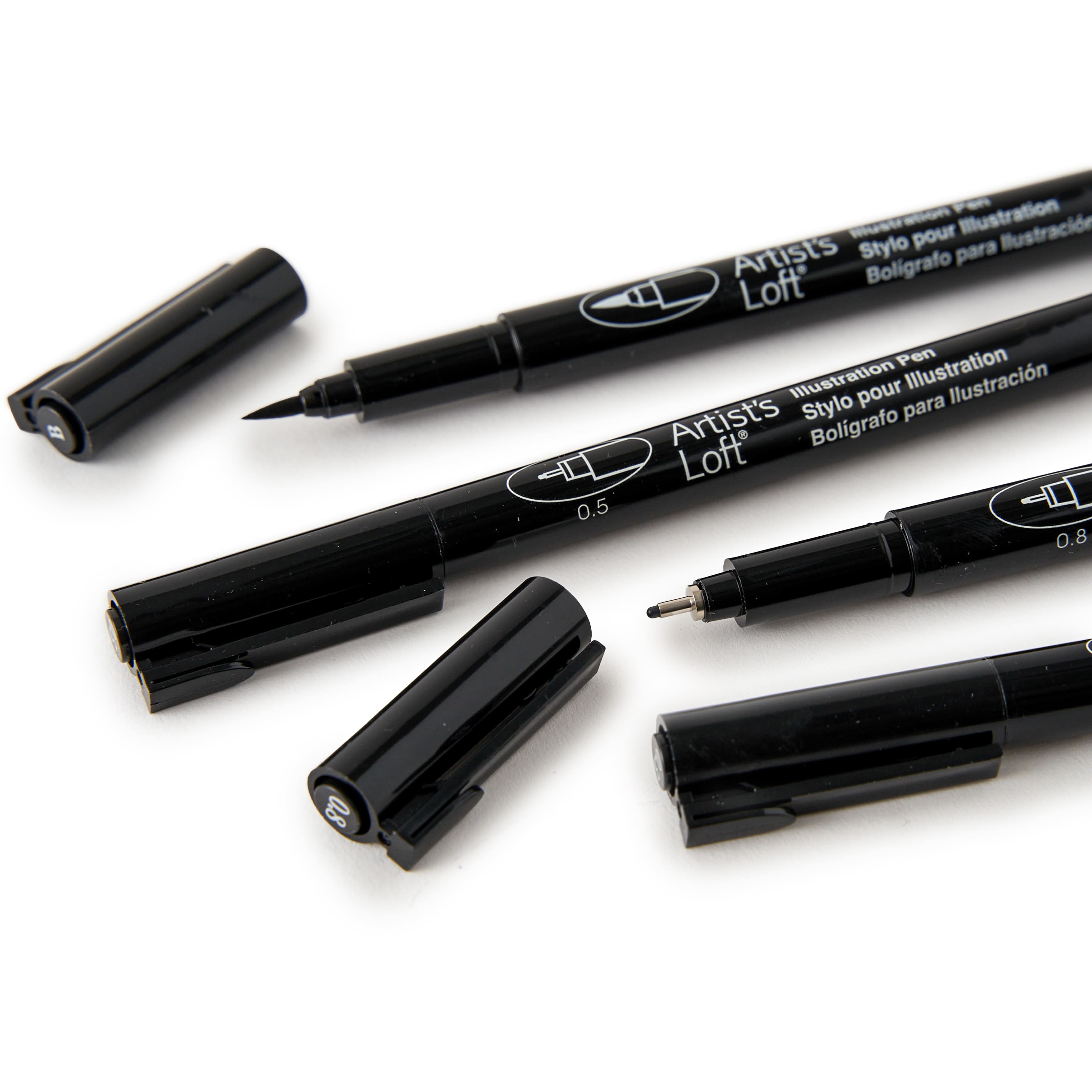 Black Drawing Pen Set Art Supplies