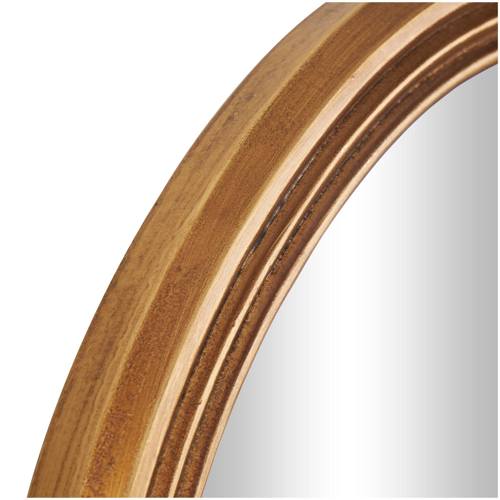 47&#x22; Gold Wooden Wavy-Shaped Wall Mirror with Ribbed Frame