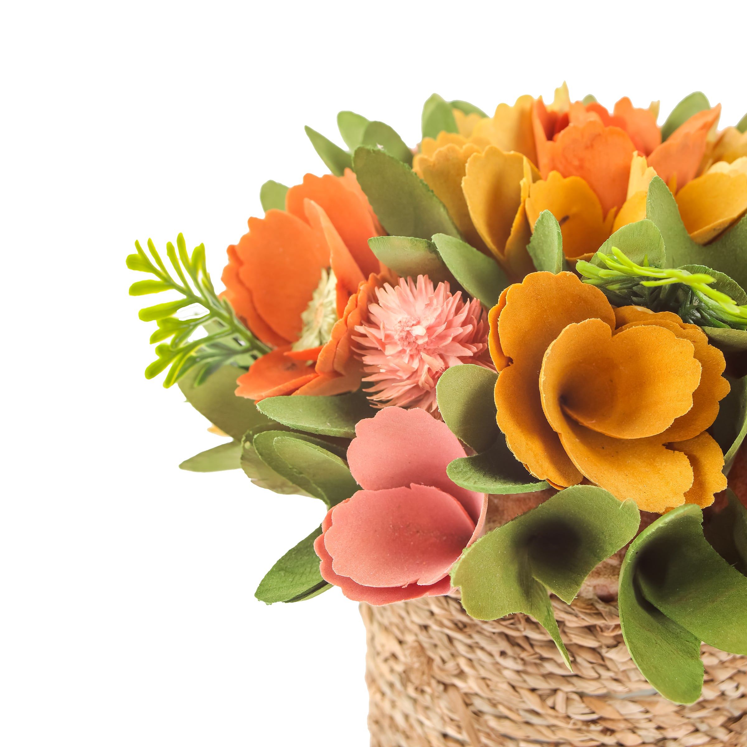 8" Spring Rope Basket Floral Bundle