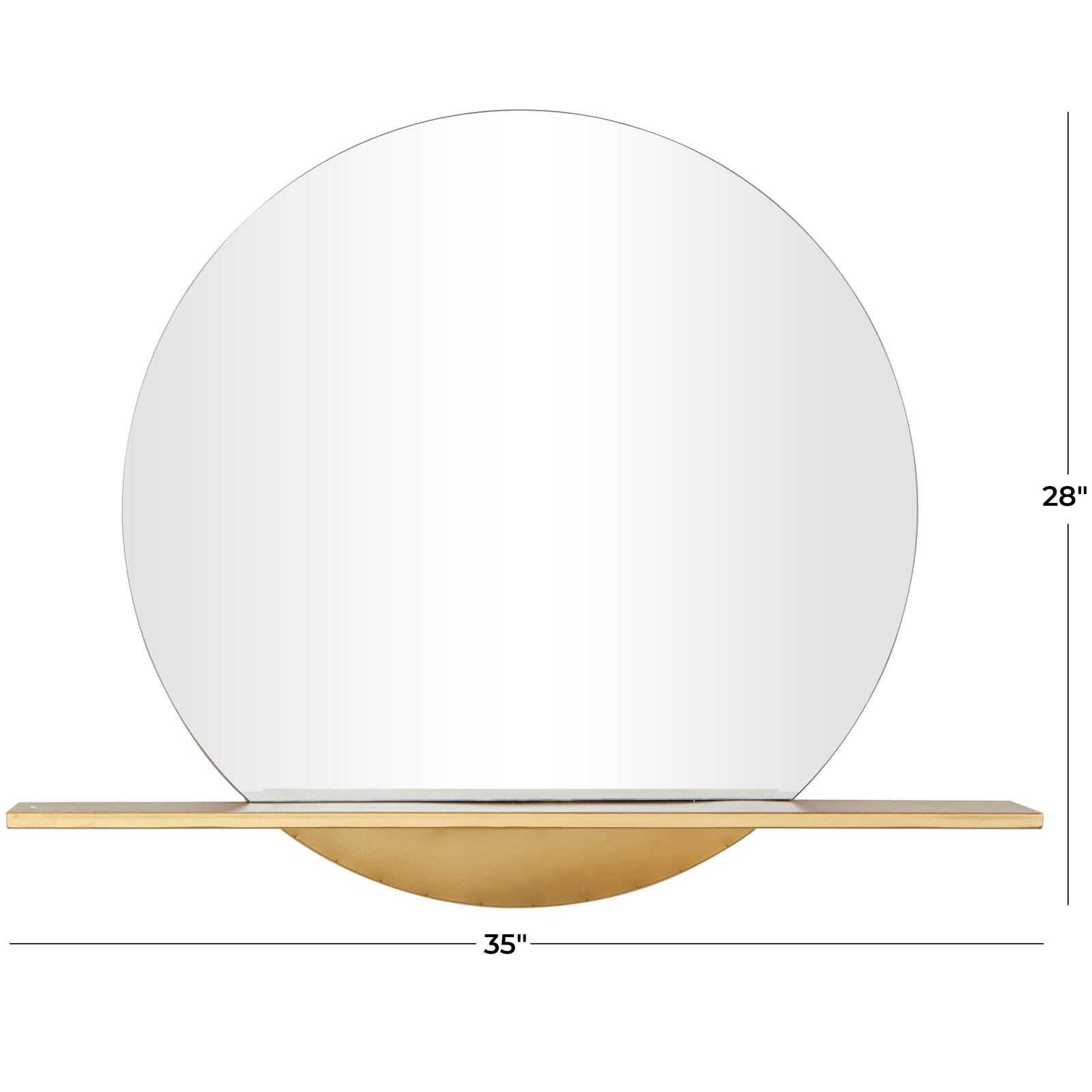 Gold Metal Glam Wall Mirror, 35&#x22; x 4&#x22; x 28&#x22;
