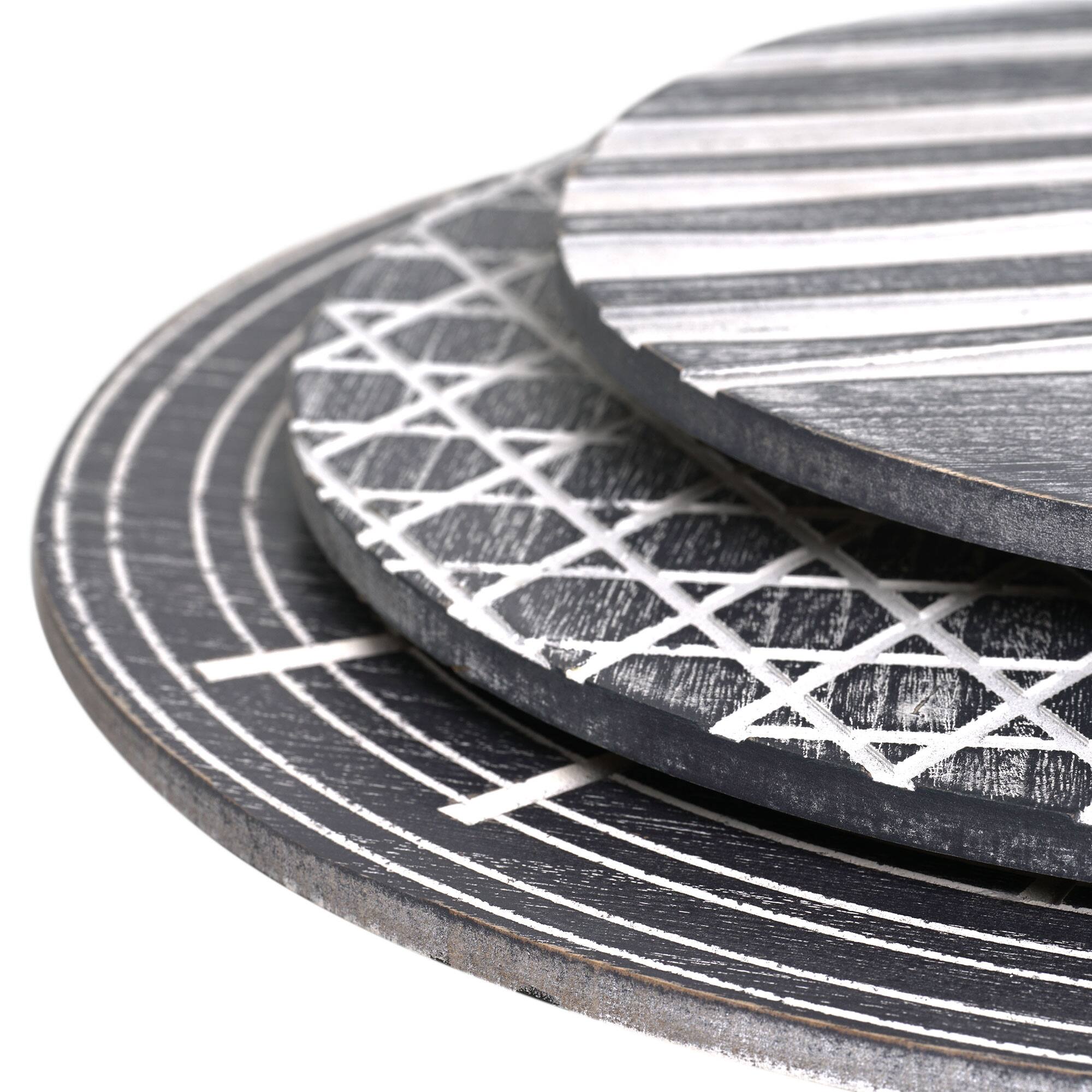 American Art Décor™ 3-Piece Dark Gray Contemporary Round 3-Piece Wall Décor Set