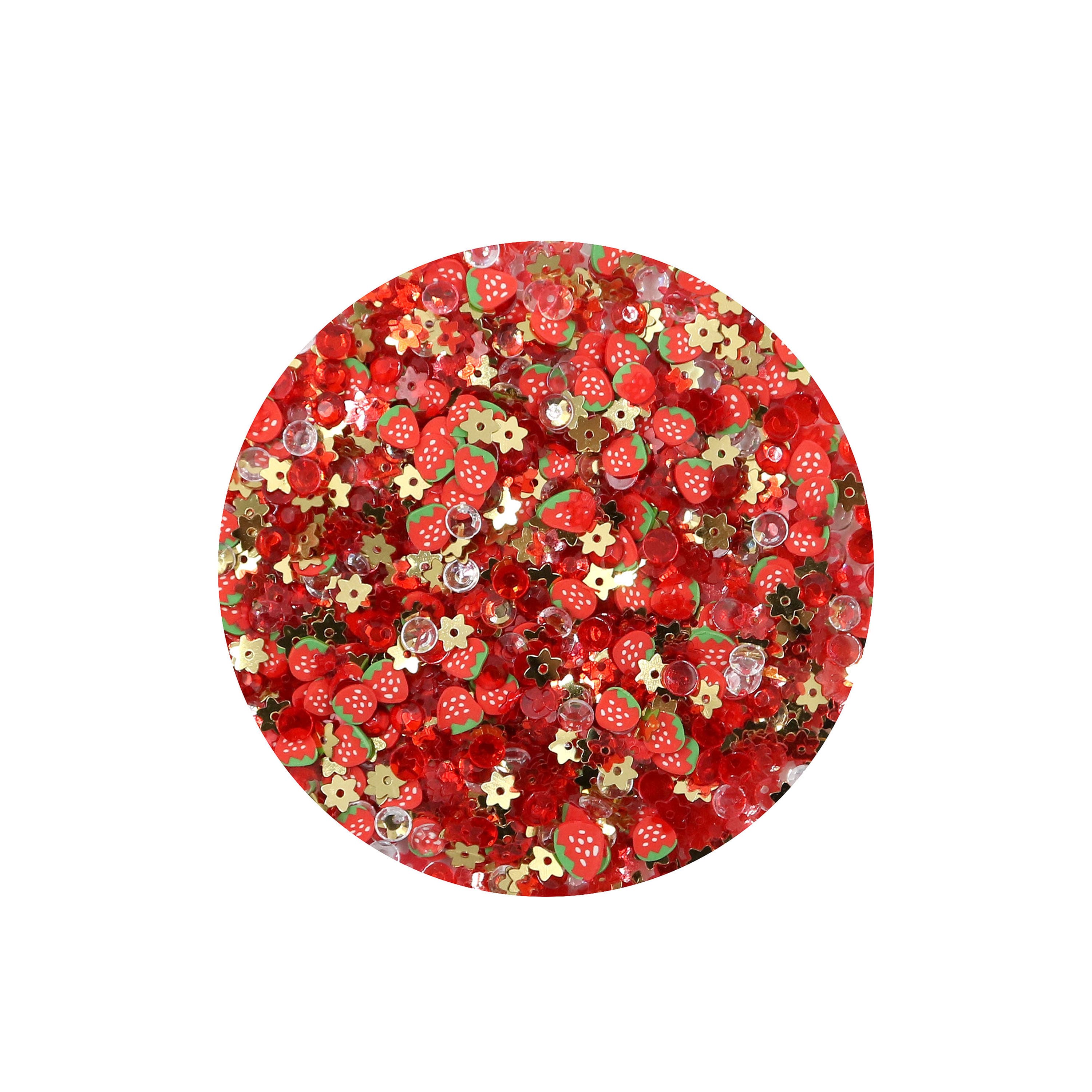 Strawberry &#x26; Flower Shaped Clay Embellishments by Creatology&#x2122;