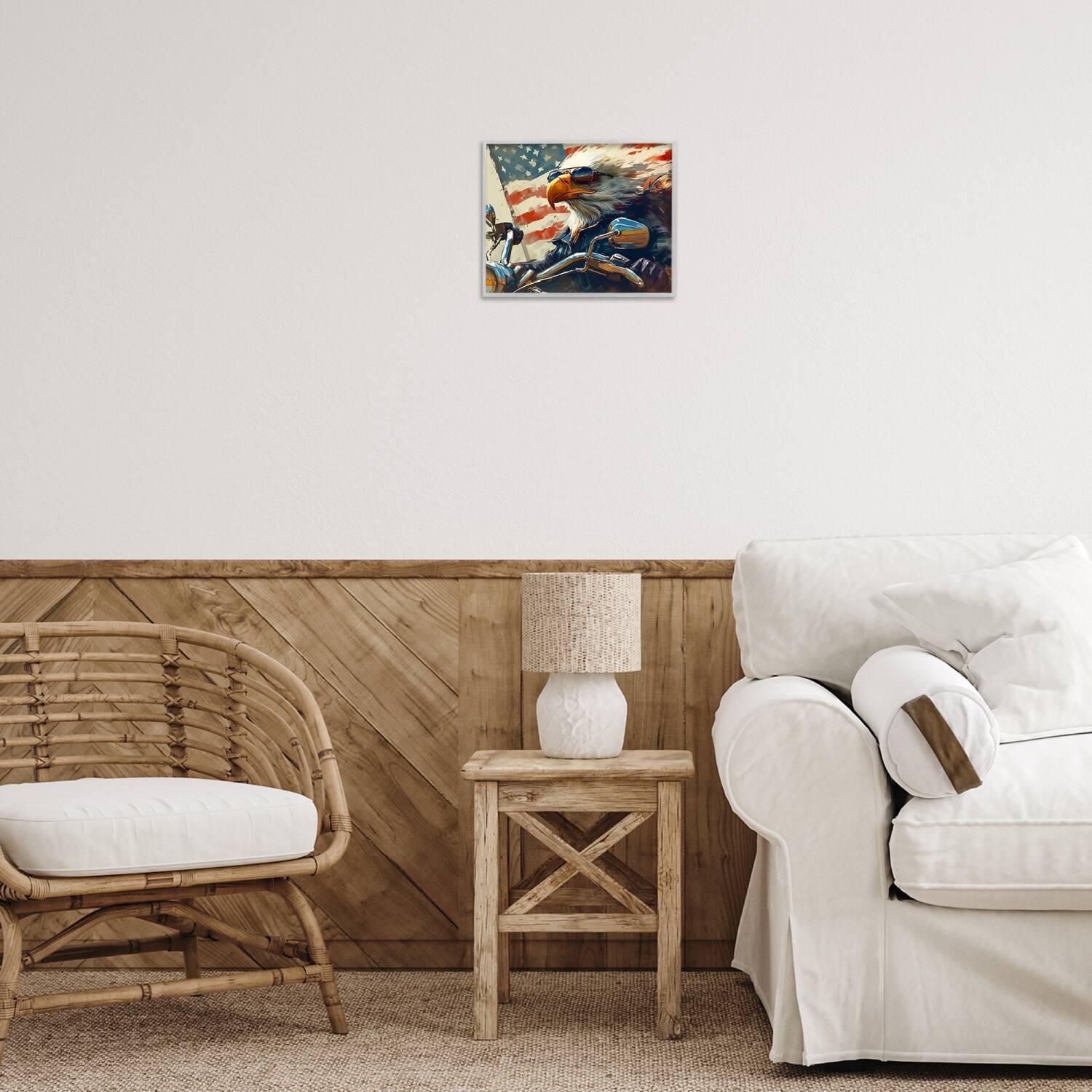 Stupell Industries Patriotic Bald Eagle Framed Giclee Art