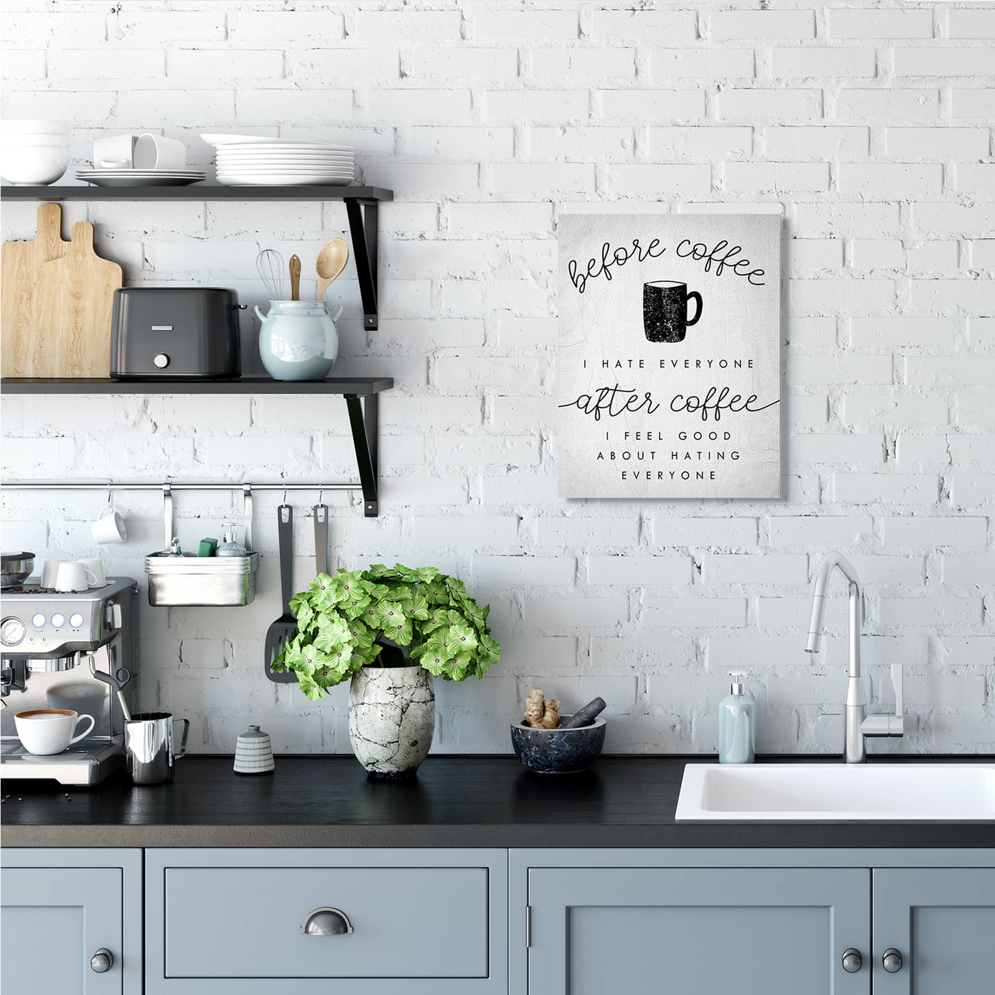 Stupell Industries Before Coffee After Coffee Wall Art