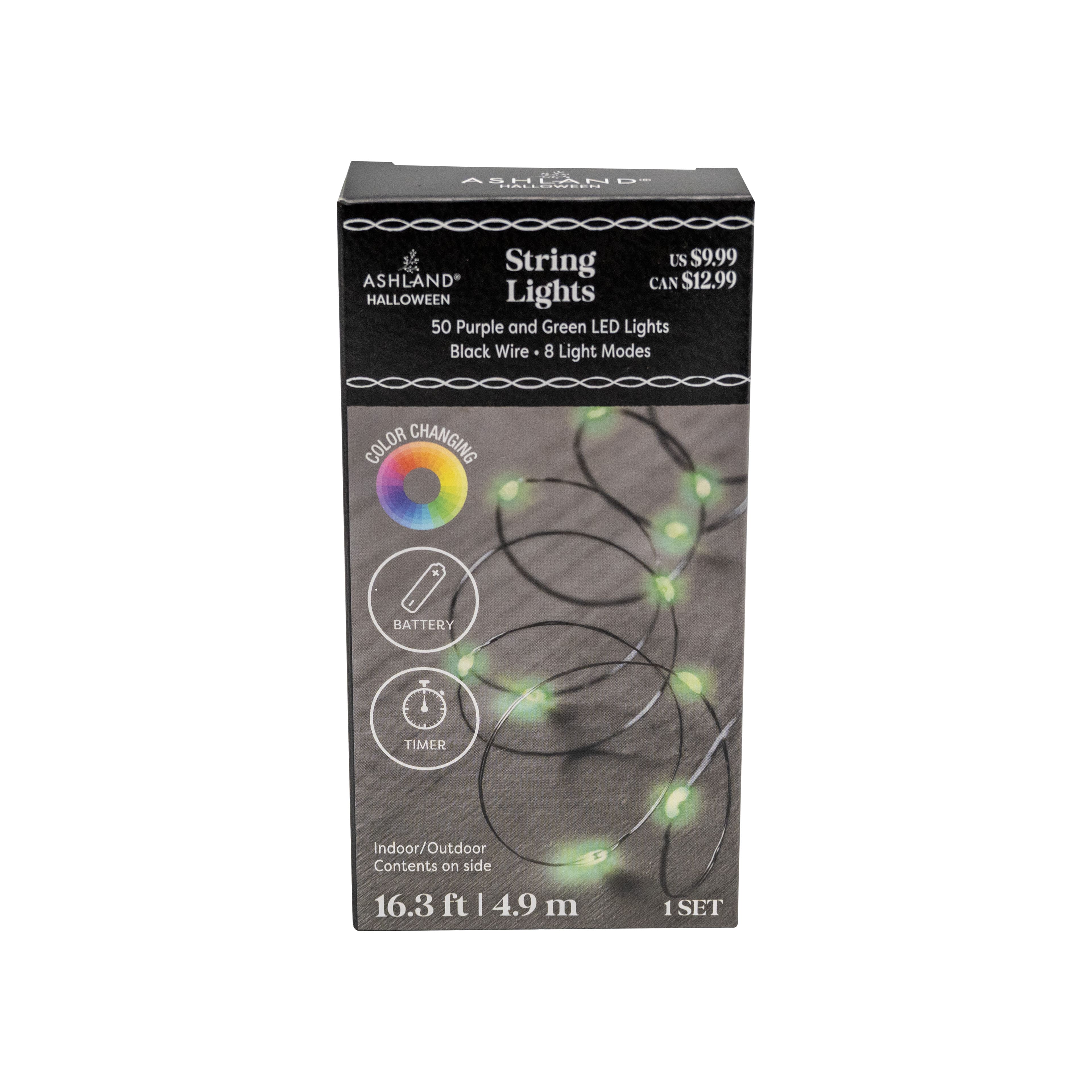 50ct. Color Changing Purple & Green LED String Lights by Ashland®