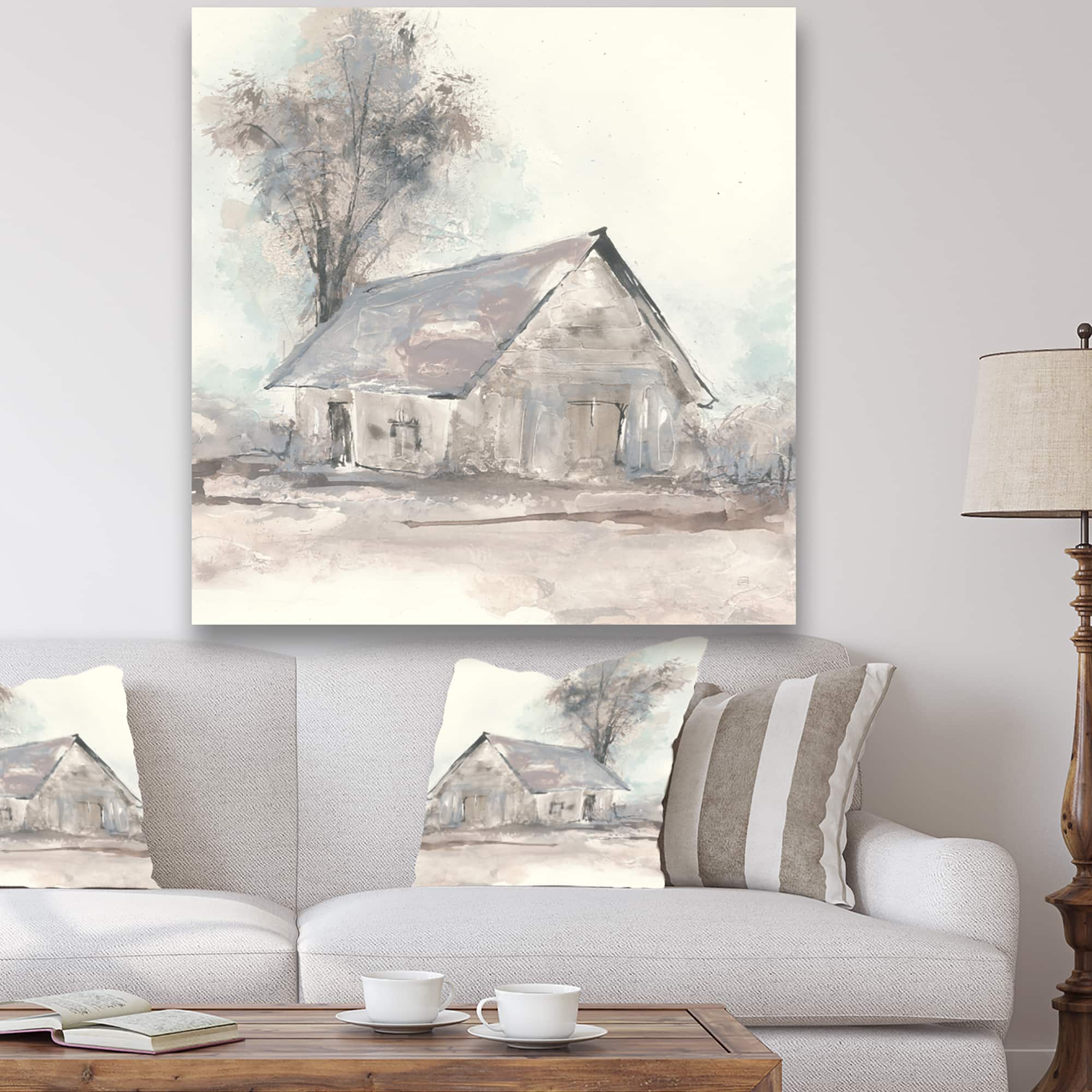 Designart - Farmhouse Barn Grey III - Modern Farmhouse Gallery-wrapped Canvas