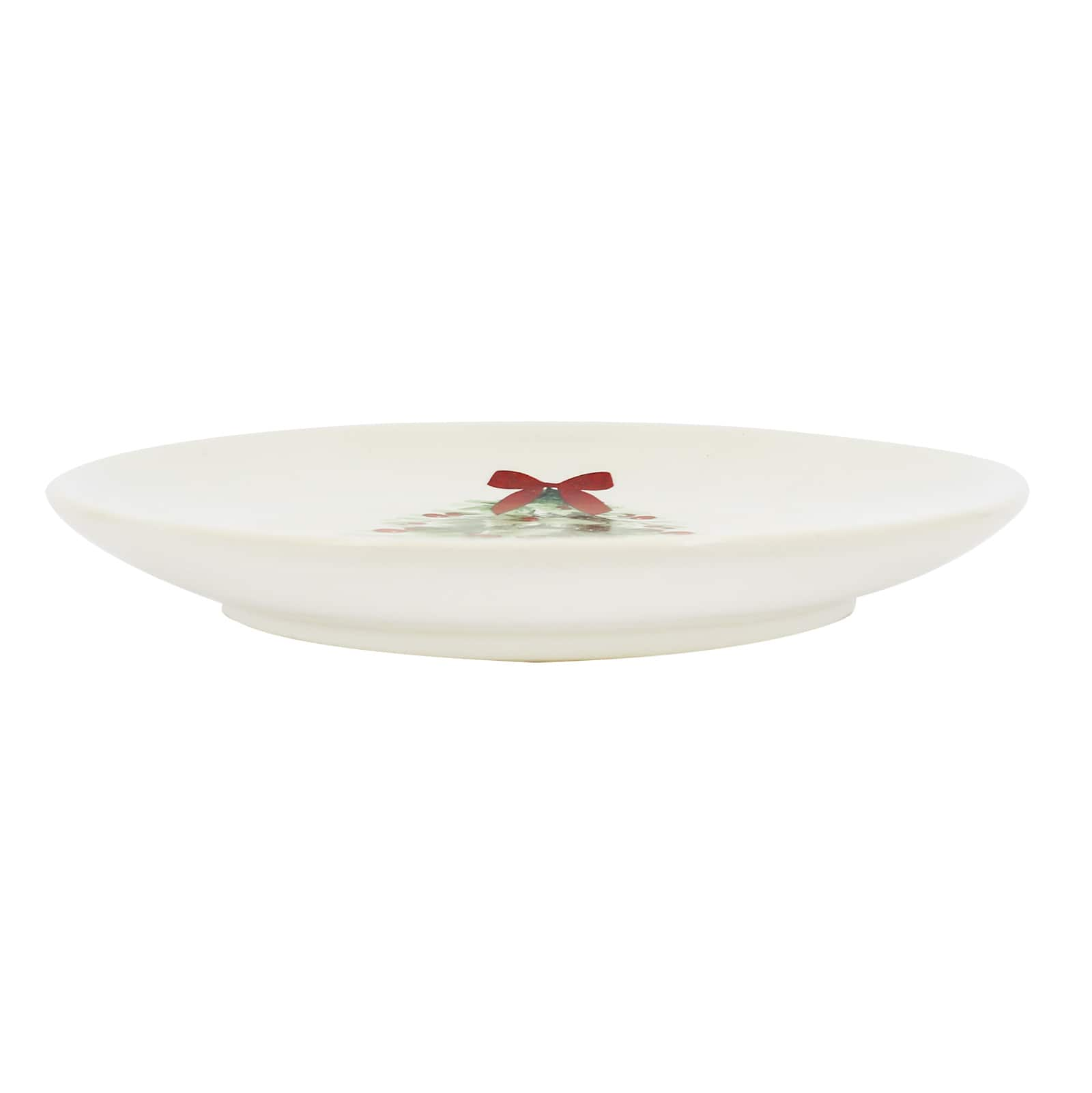 Assorted 6.5&#x22; White Ceramic Christmas Plate by Ashland&#xAE;