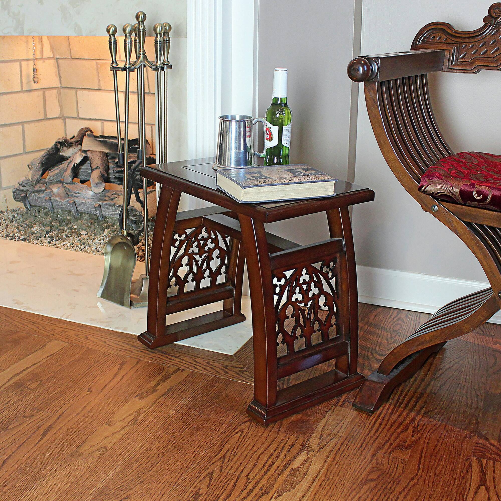 Design Toscano 17.5&#x22; St. Thomas Aquinas Gothic Wooden Stool