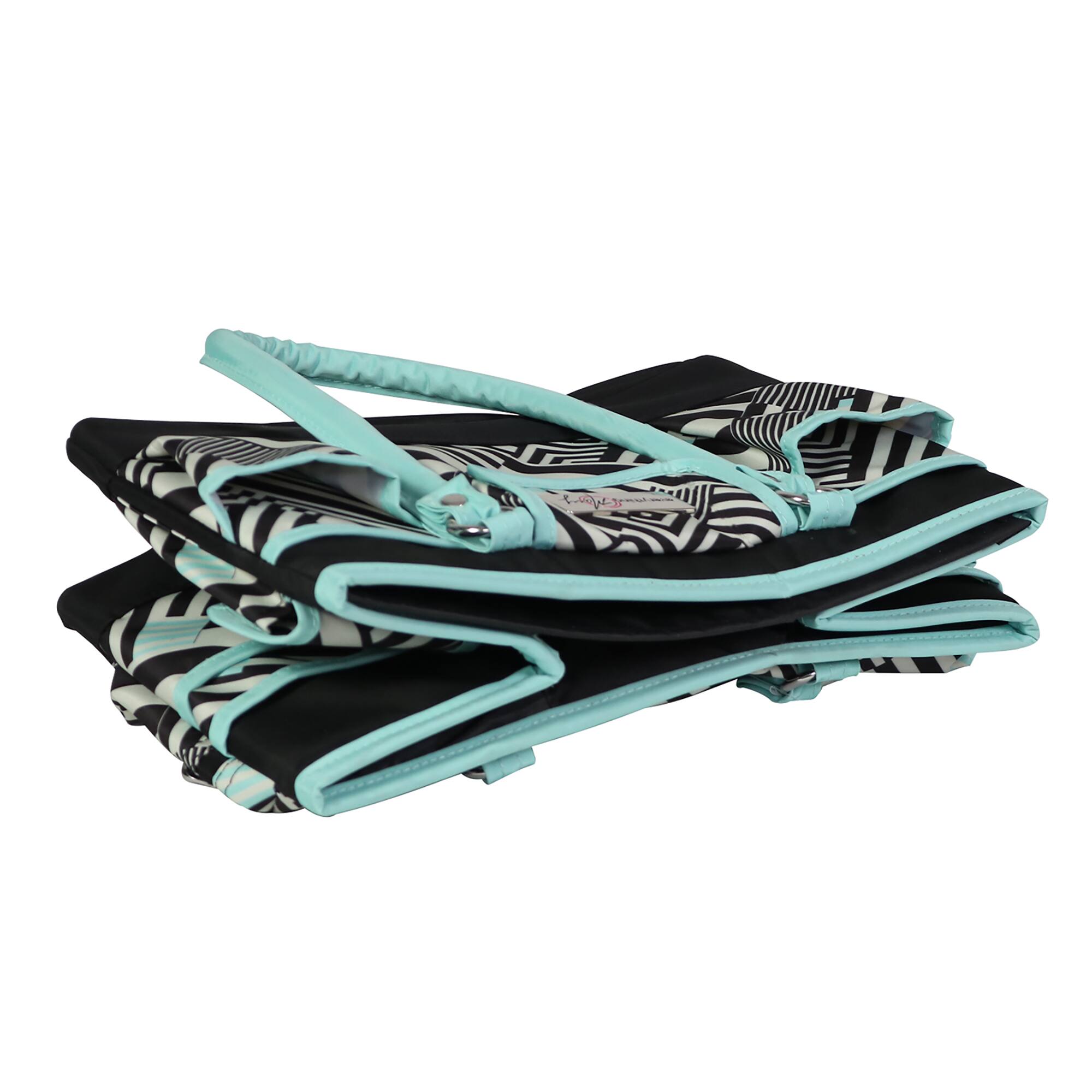 Everything Mary Teal Geometric Deluxe Store & Tote Craft Organizer