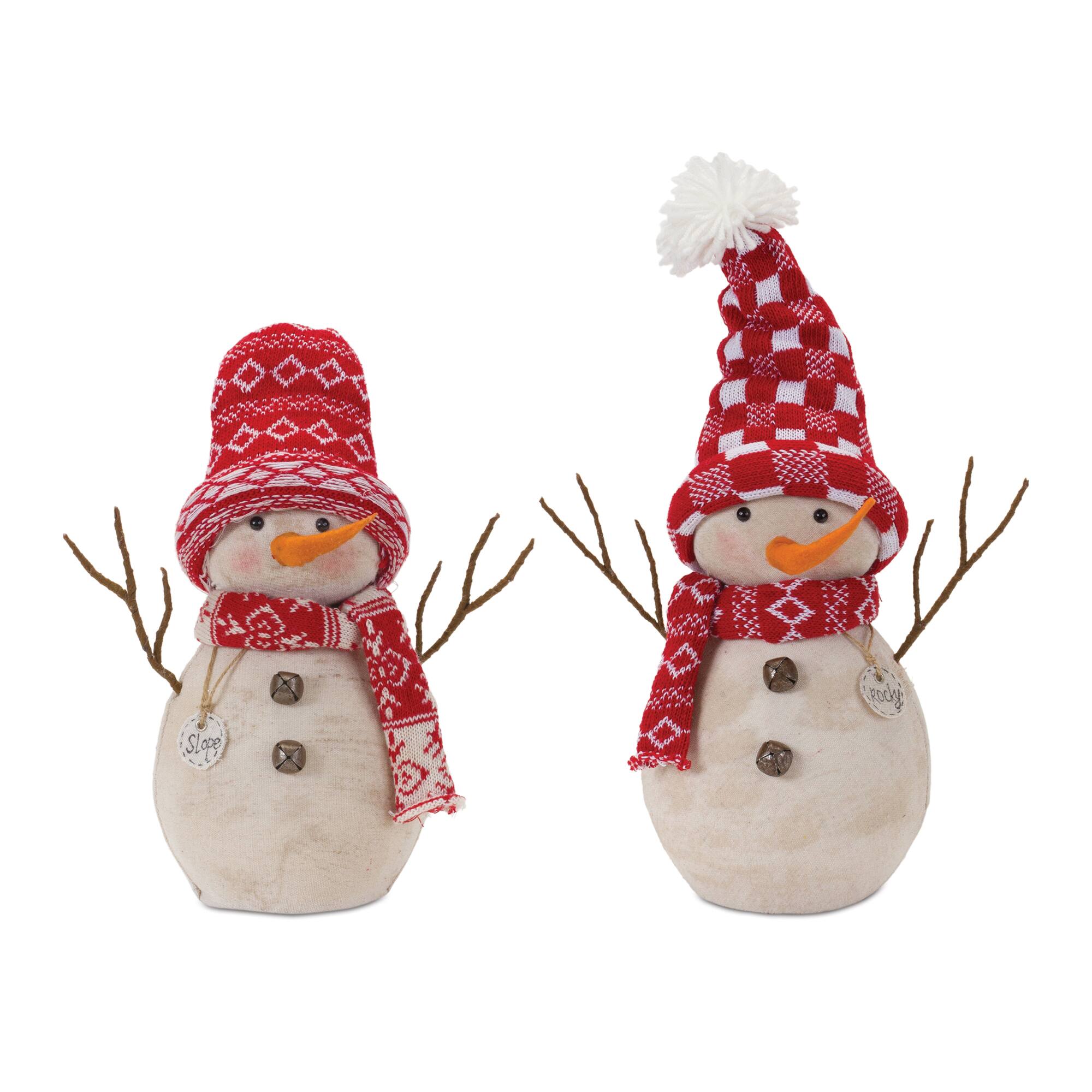Snowman Décor with Hat & Scarf Set, 12.25" & 15.25"