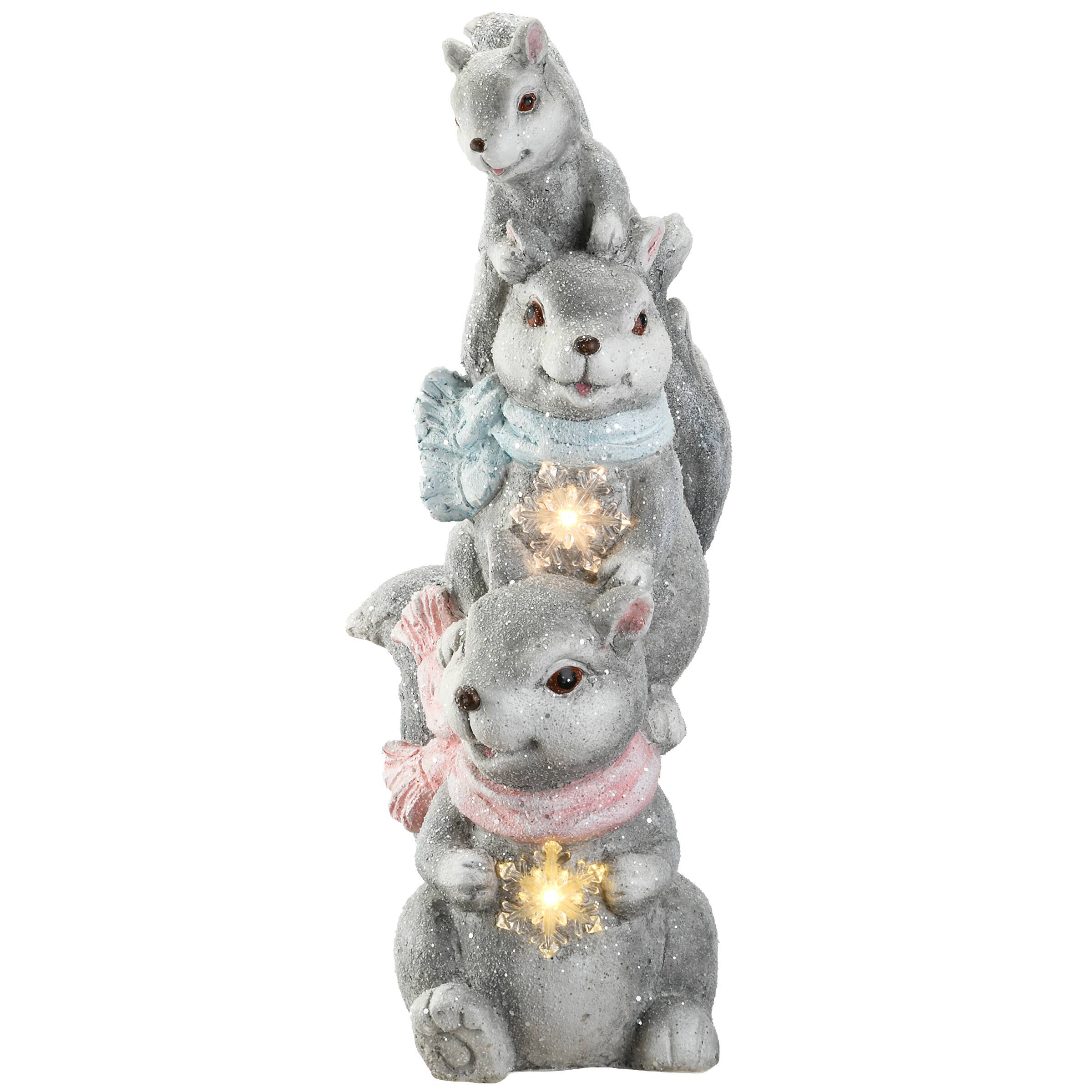 19" LED Squirrel Trio Figurine