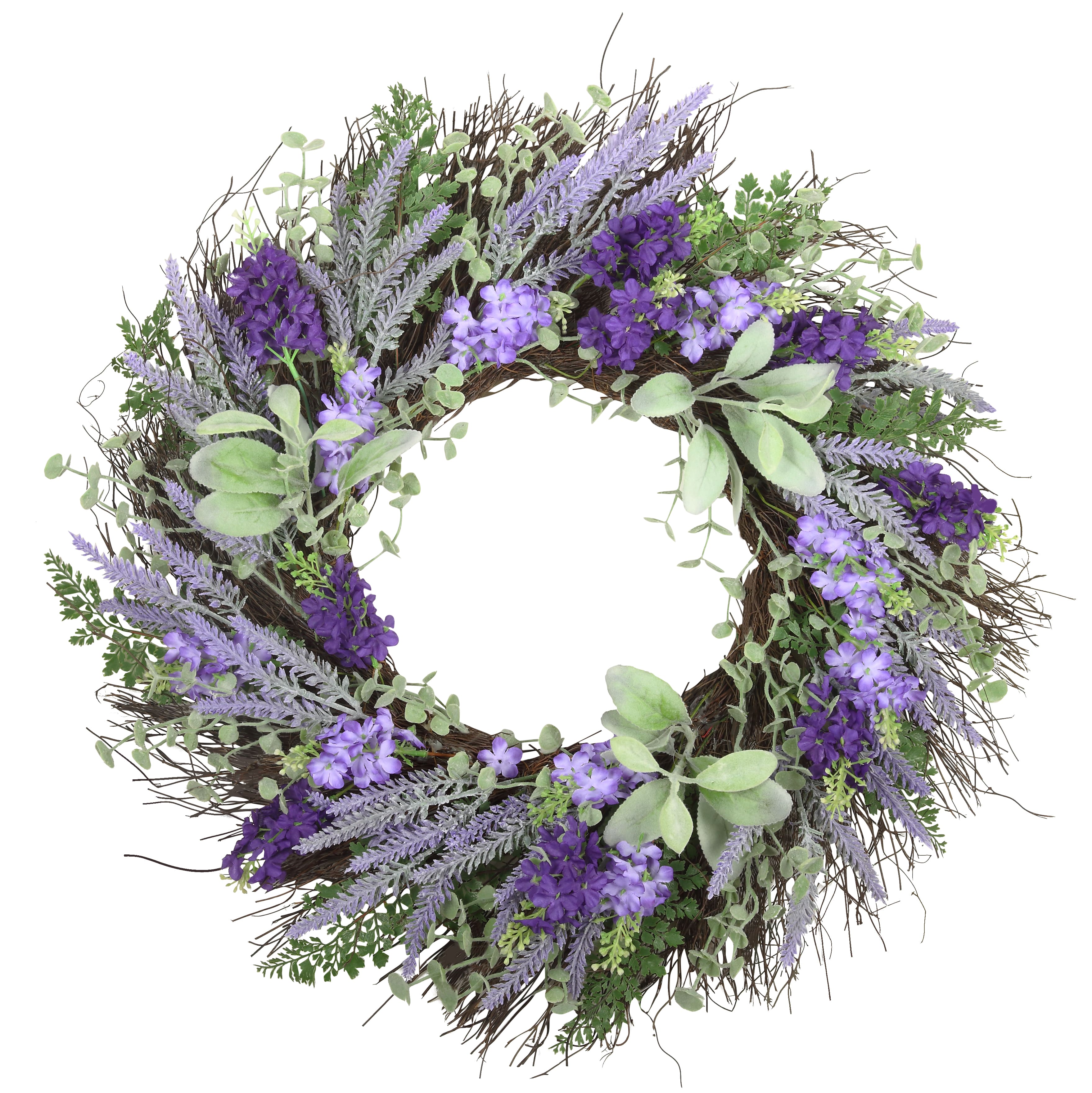 Haute Decor 24&#x22; Mixed Lavender &#x26; Larkspur Wreath