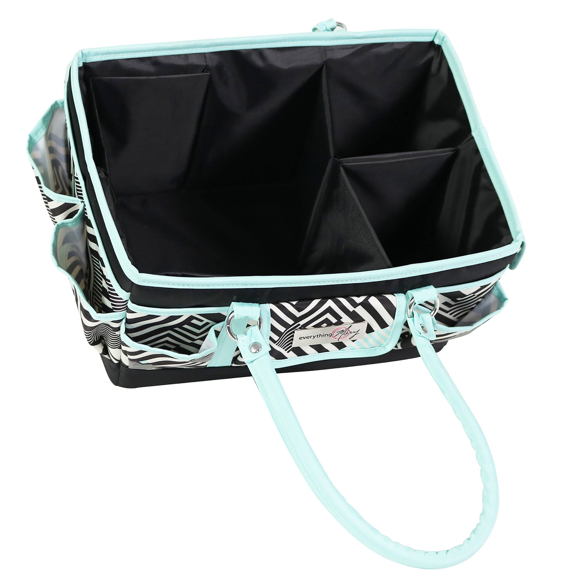 Everything Mary Teal Geometric Deluxe Store & Tote Craft Organizer