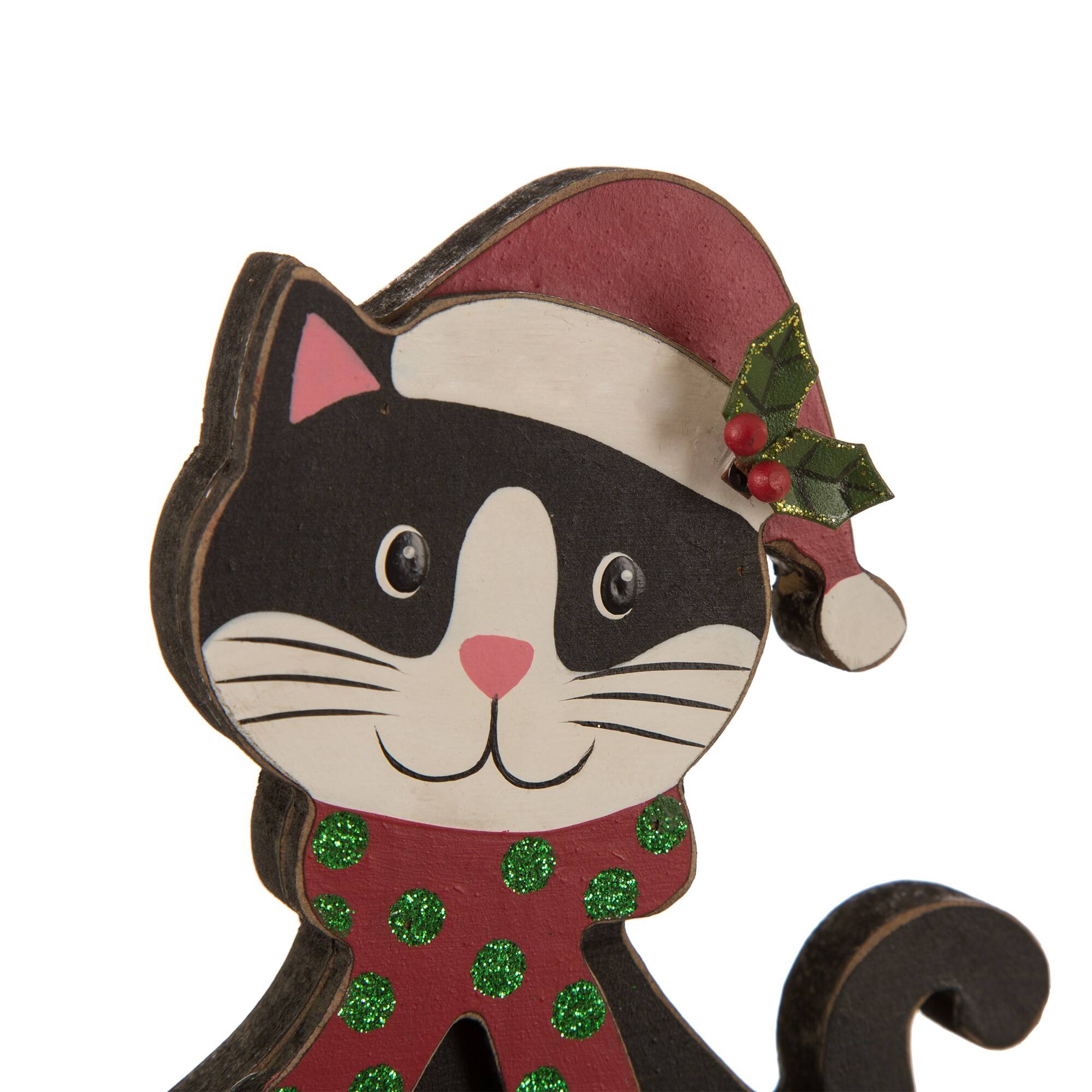 Glitzhome® 8" Wooden & Metal Cat & Dog Stocking Holder Set