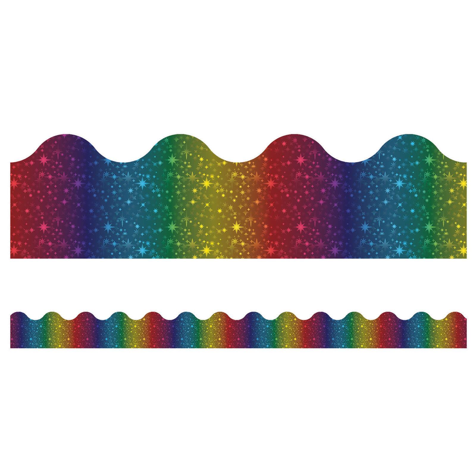 Carson Dellosa Education® Sparkle & Shine Rainbow Foil Scalloped Border Set, 234ft.
