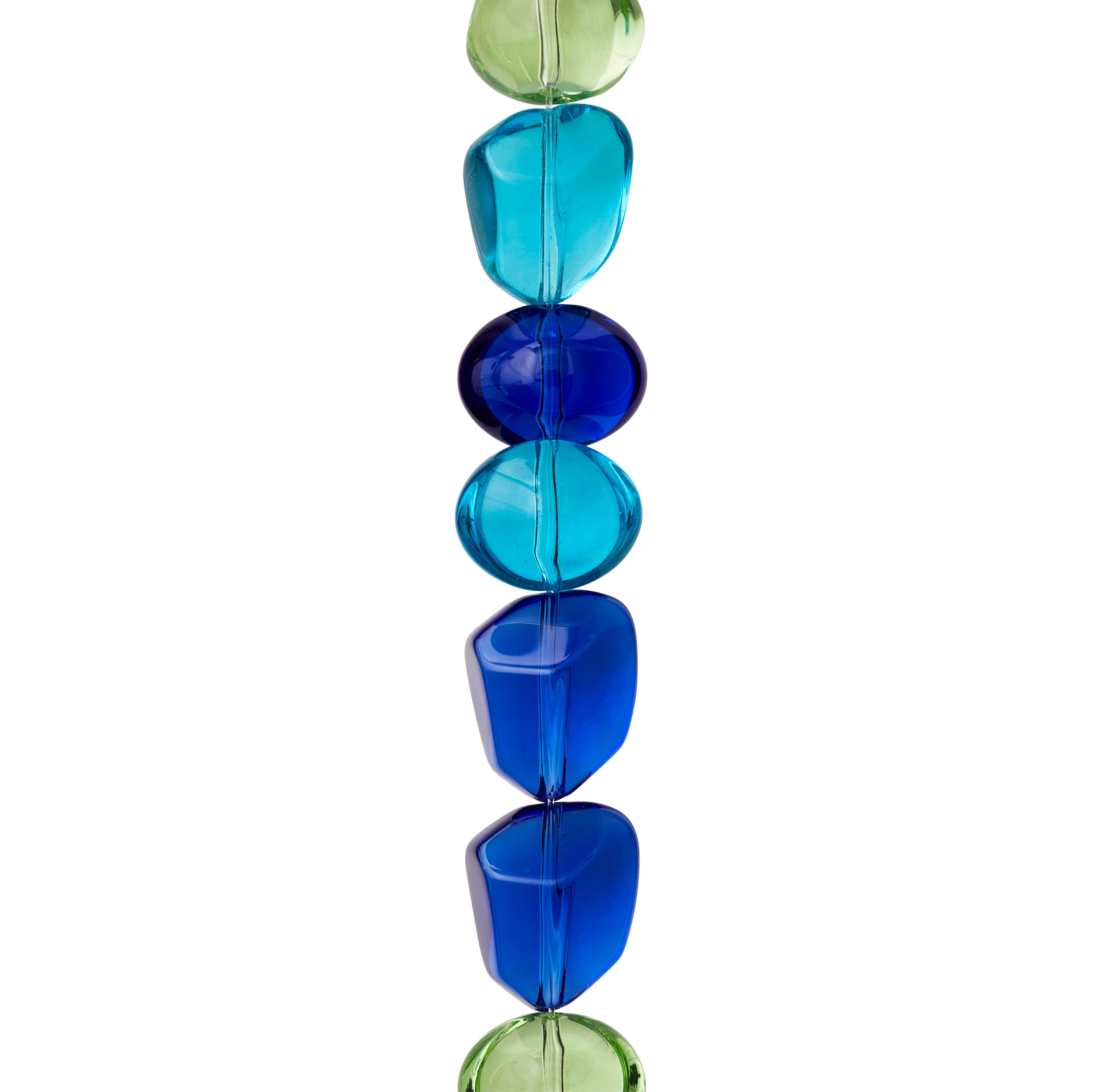 Blue &#x26; Green Glass Nugget Beads by Bead Landing&#x2122;