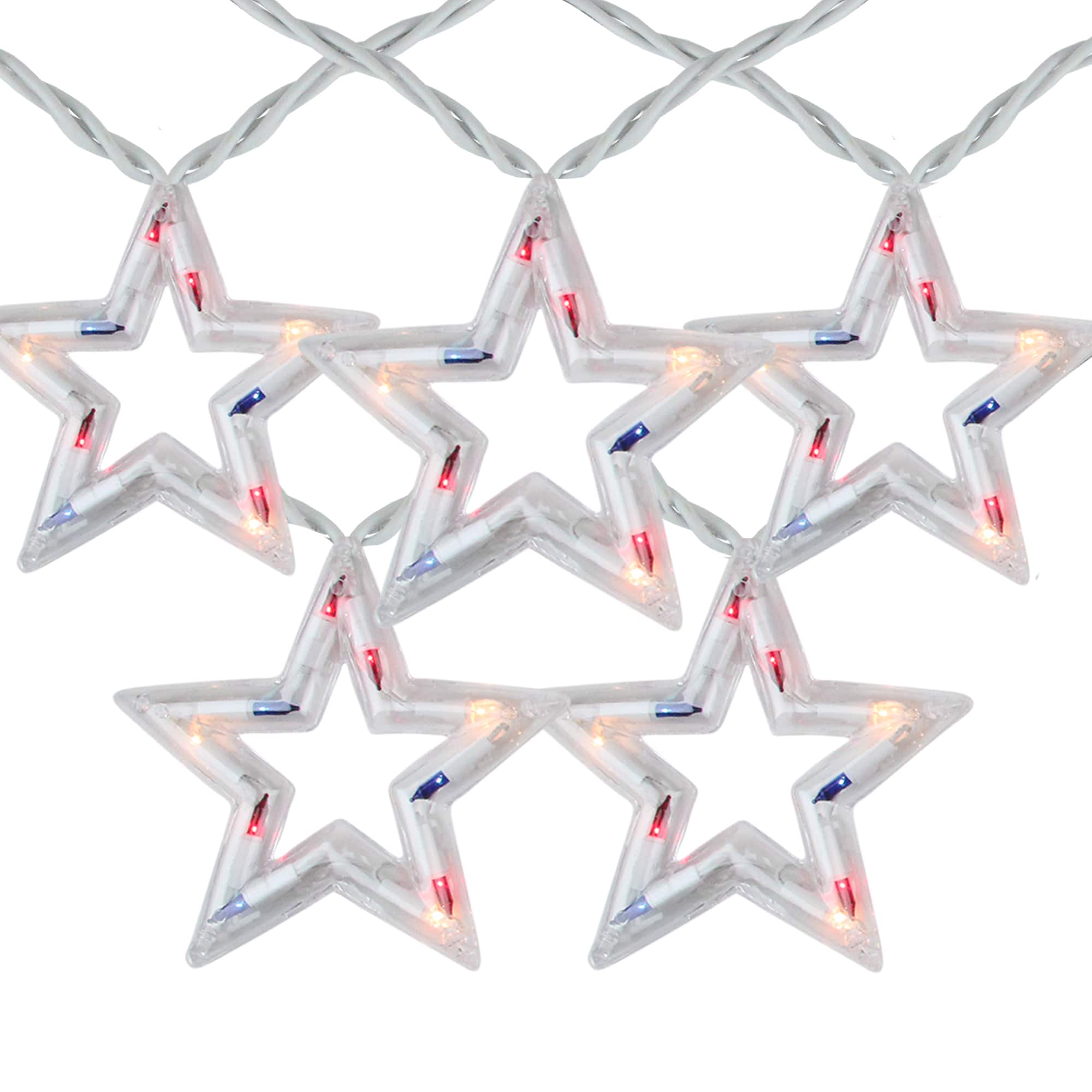 5ct. Red, White &#x26; Blue Patriotic 4th of July Star Shaped Lights