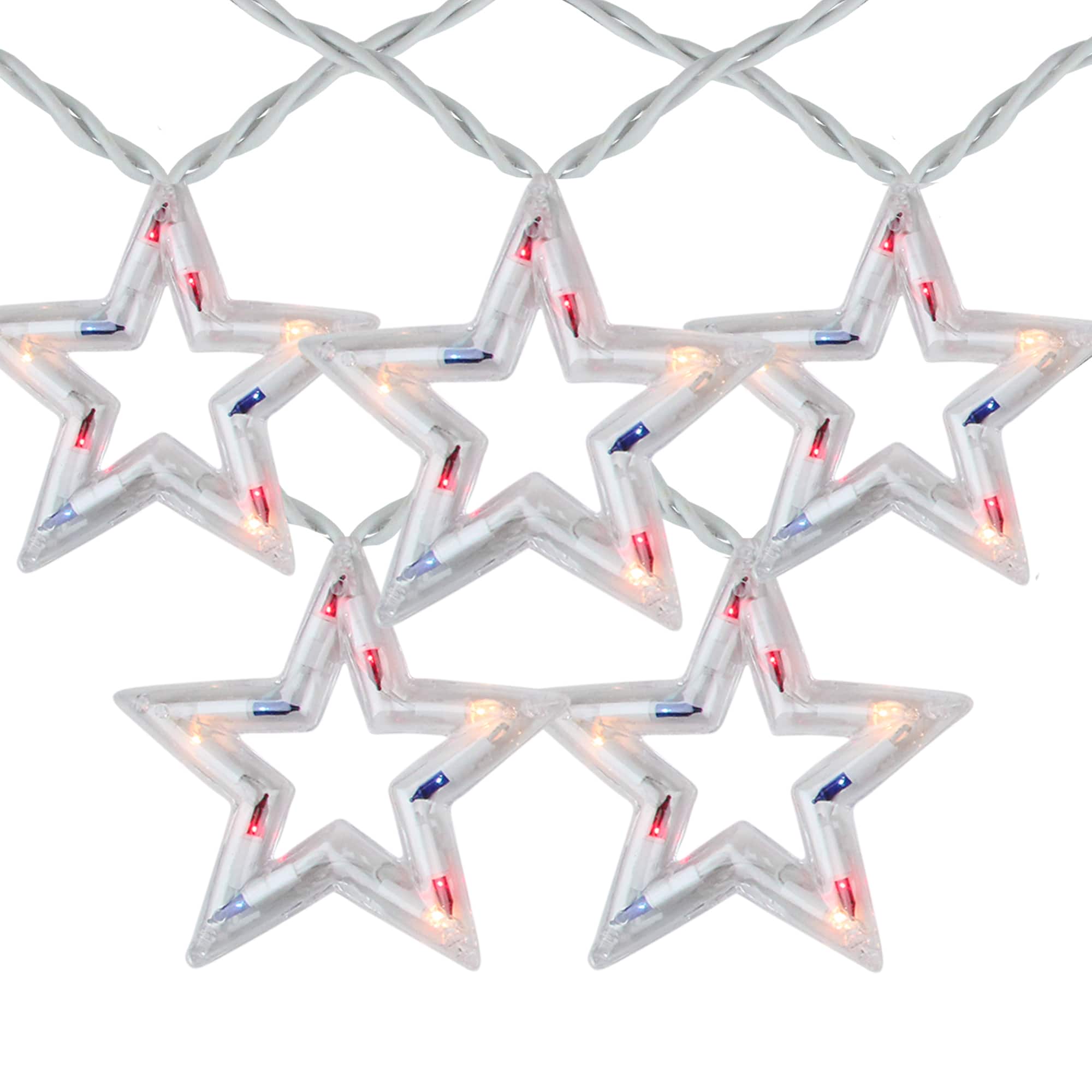 5ct. Red, White & Blue Patriotic 4th of July Star Shaped Lights