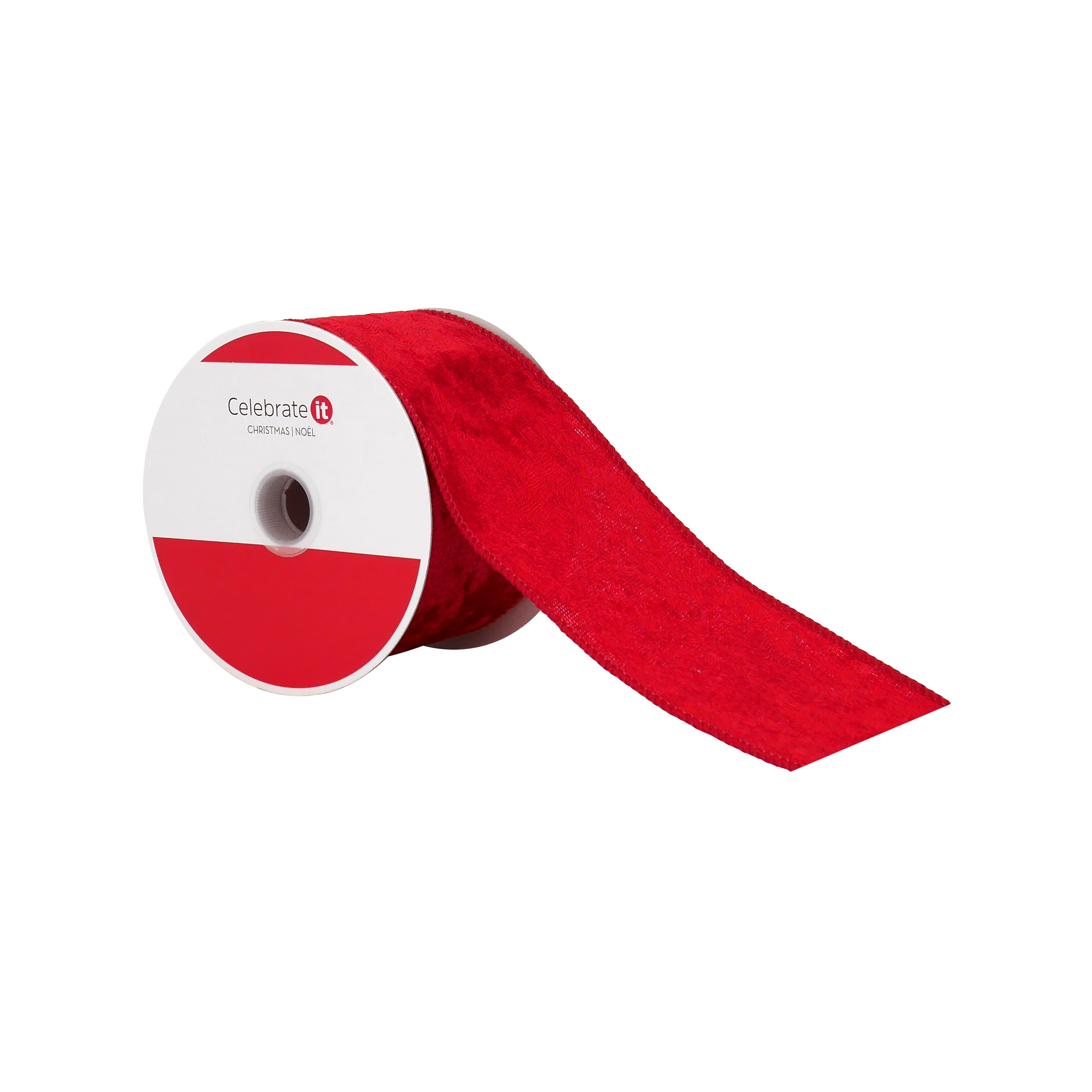 2.5&#x22; x 20ft. Red Velvet Wired Ribbon by Celebrate It&#xAE;