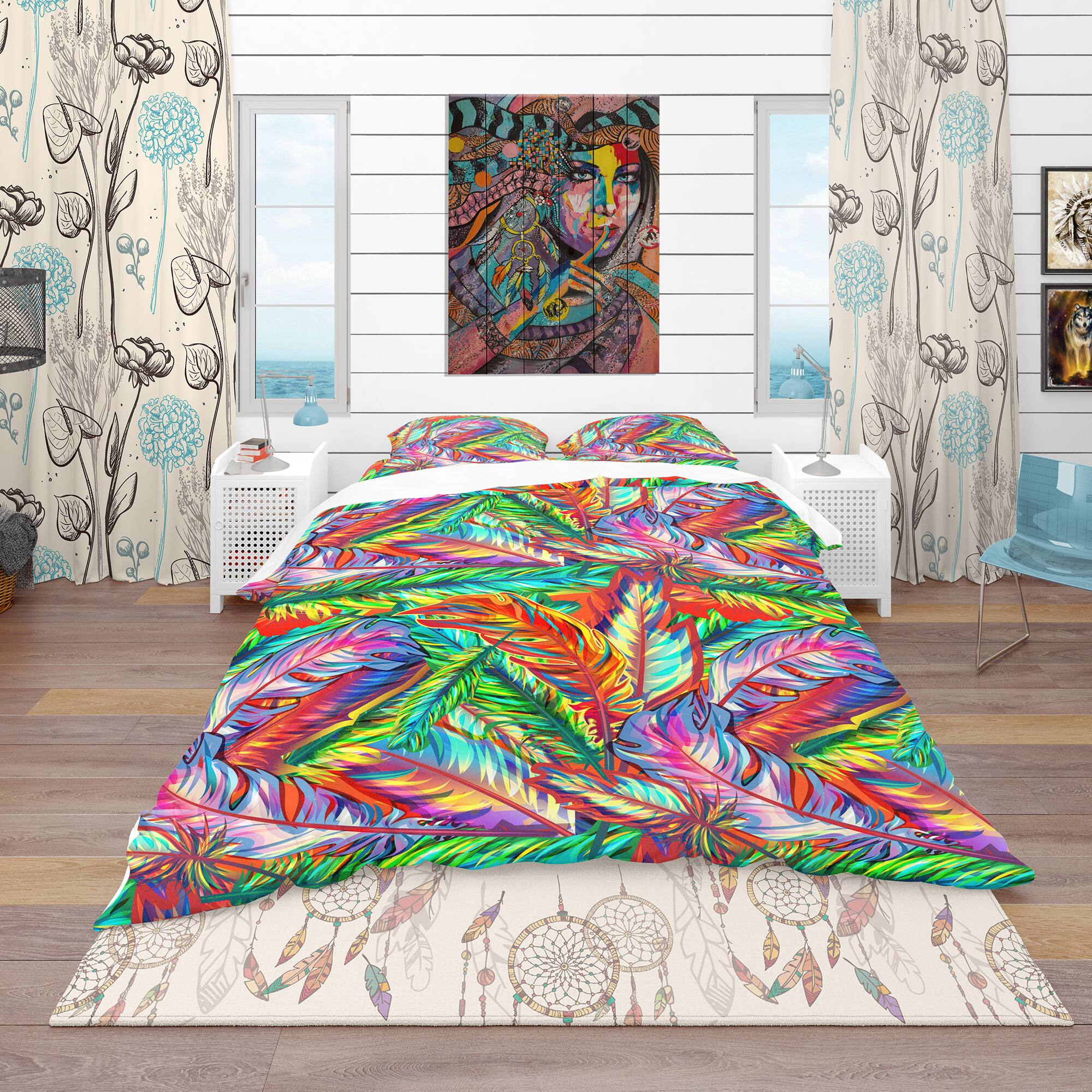 Designart &#x27;Bright Texture&#x27; Southwestern Bedding Set - Duvet Cover &#x26; Shams