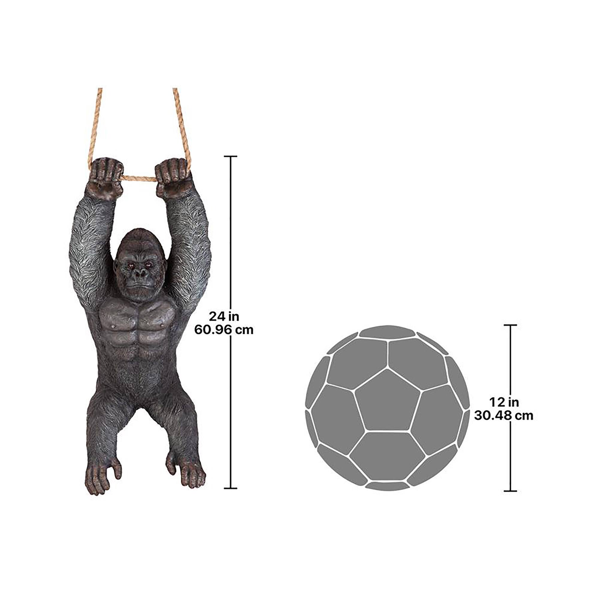 Design Toscano 24&#x22; Swinging Great Ape Jungle Monster Hanging Gorilla Sculpture