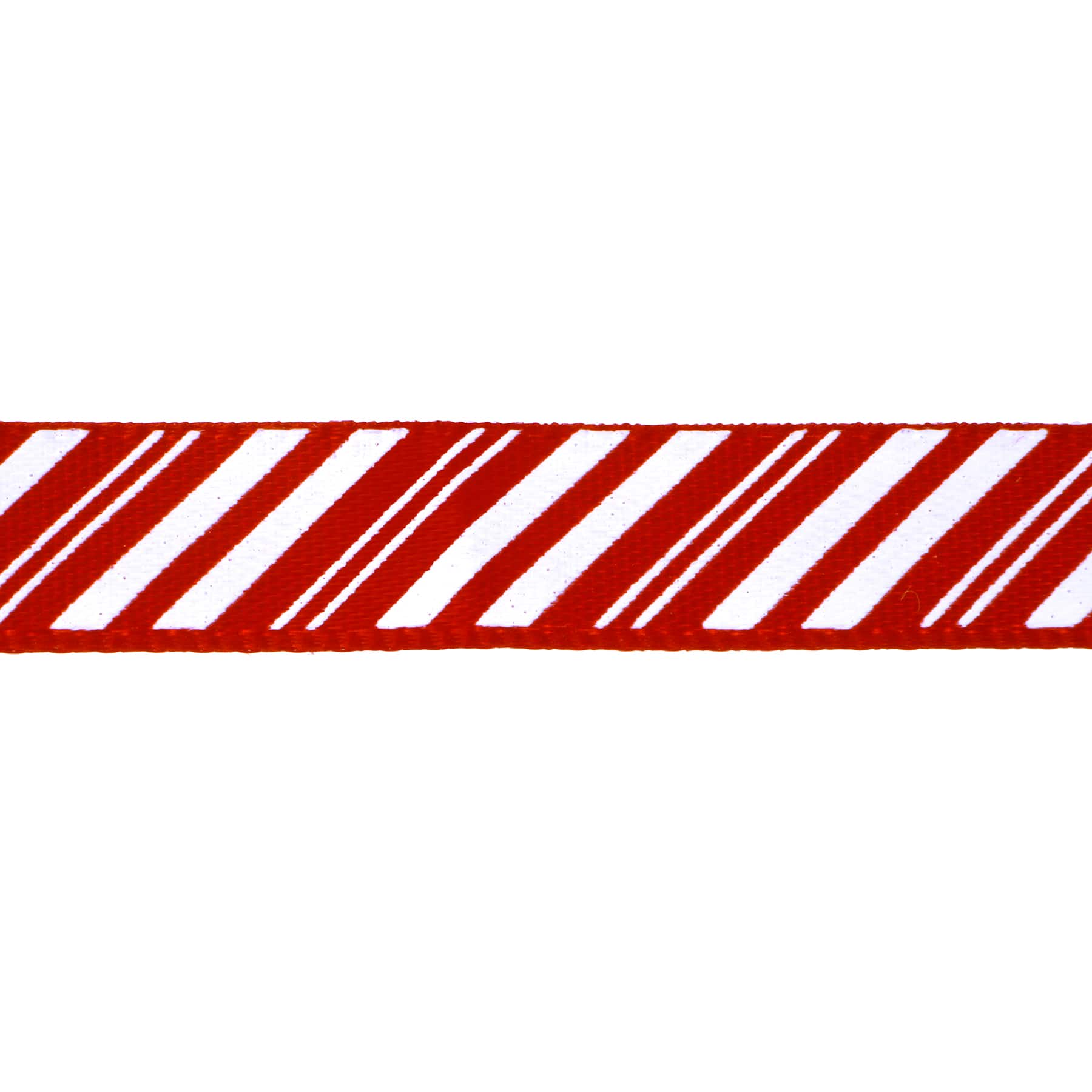 3/8&#x22; x 12ft. Red &#x26; White Diagonal Stripes Ribbon by Celebrate It&#xAE; Christmas