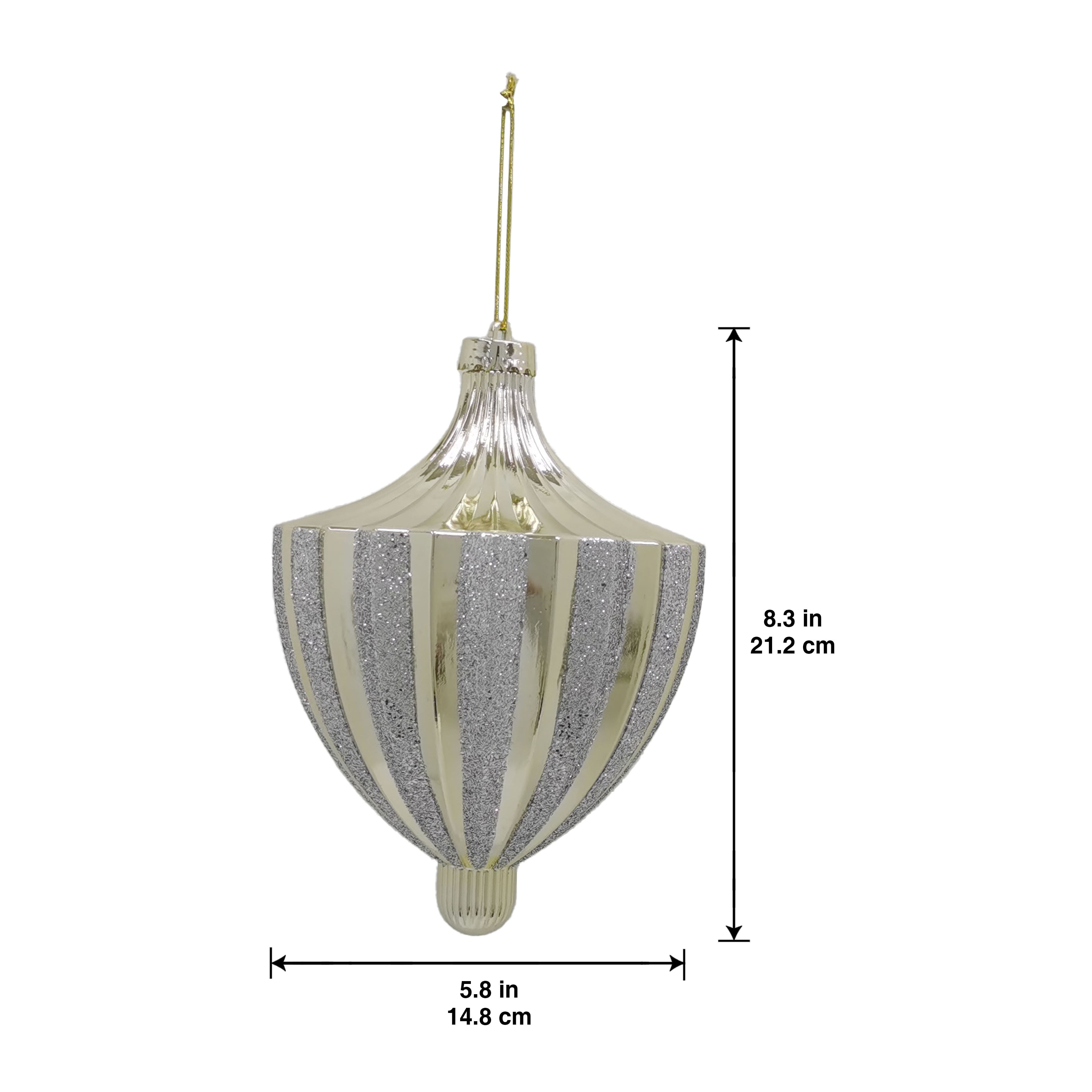 8.5&#x22; Gold &#x26; Silver Glitter Pointed Top Ornament by Ashland&#xAE;