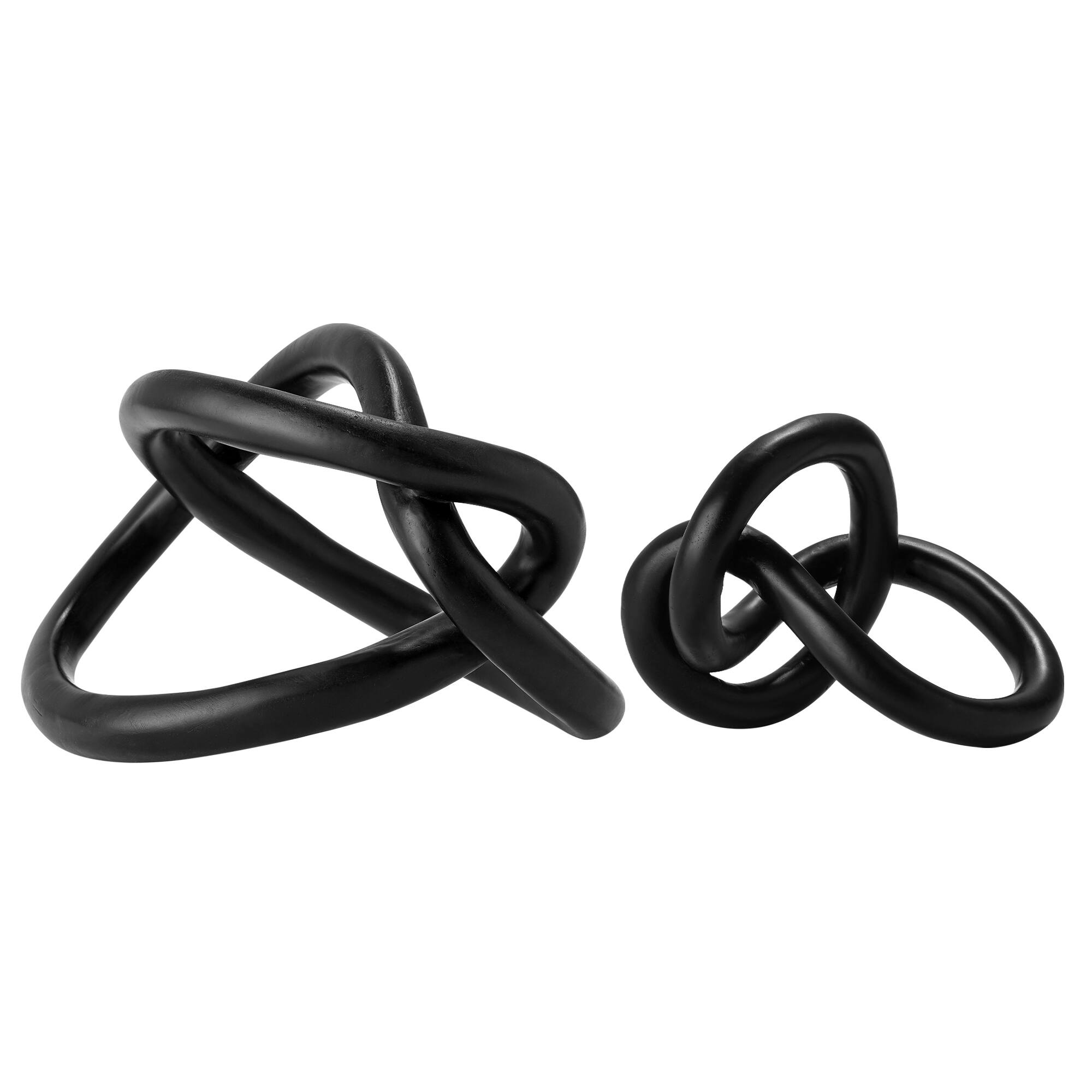 American Art Decor Infinite Curves 2-Piece Resin Table Top Knots Decor - 7.5&#x22; x 7.5&#x22;, 5&#x22; x 5.75&#x22;