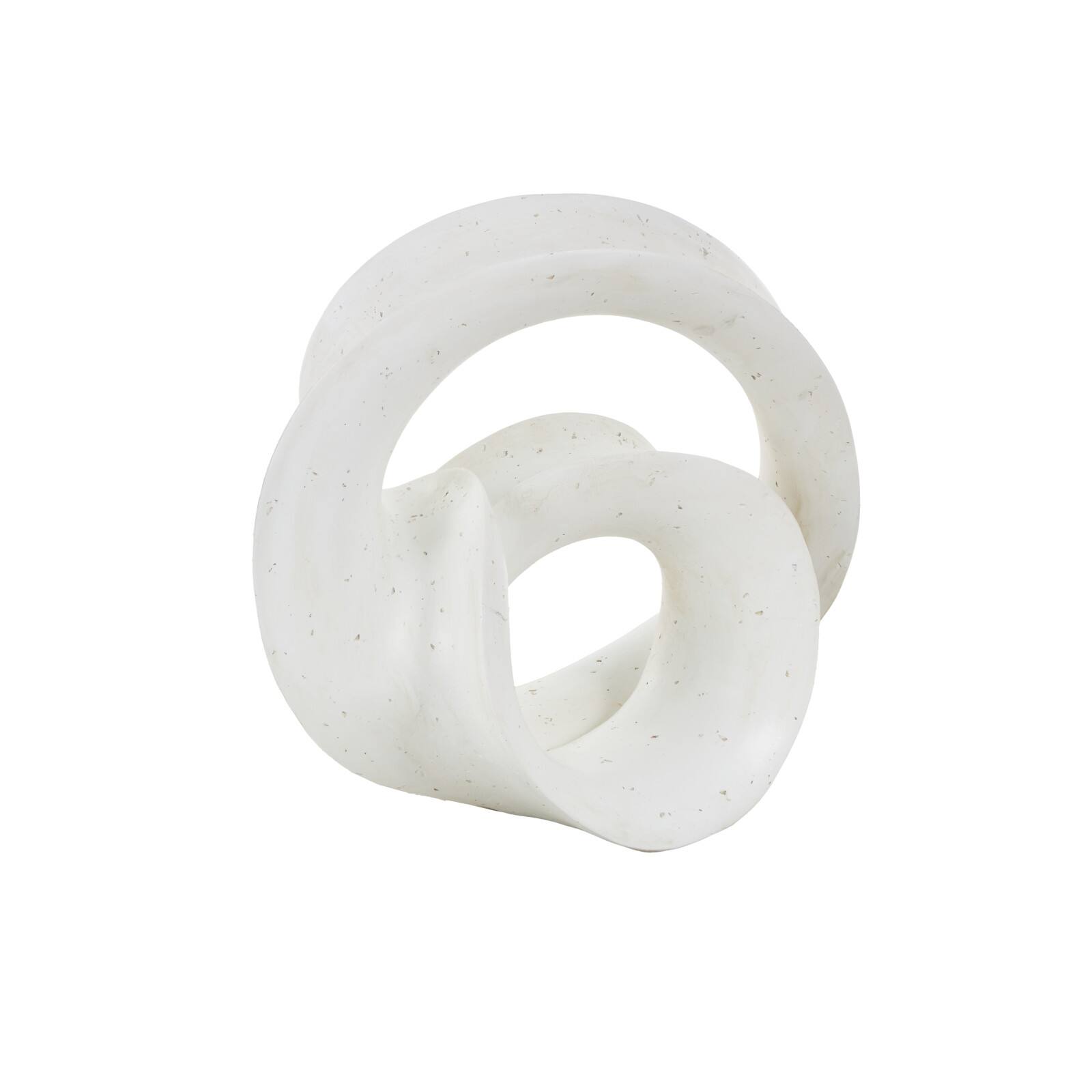 19.75" White Abstract Wavy Shaped Decorative Sculpture with Cutouts & Speckled Texturing
