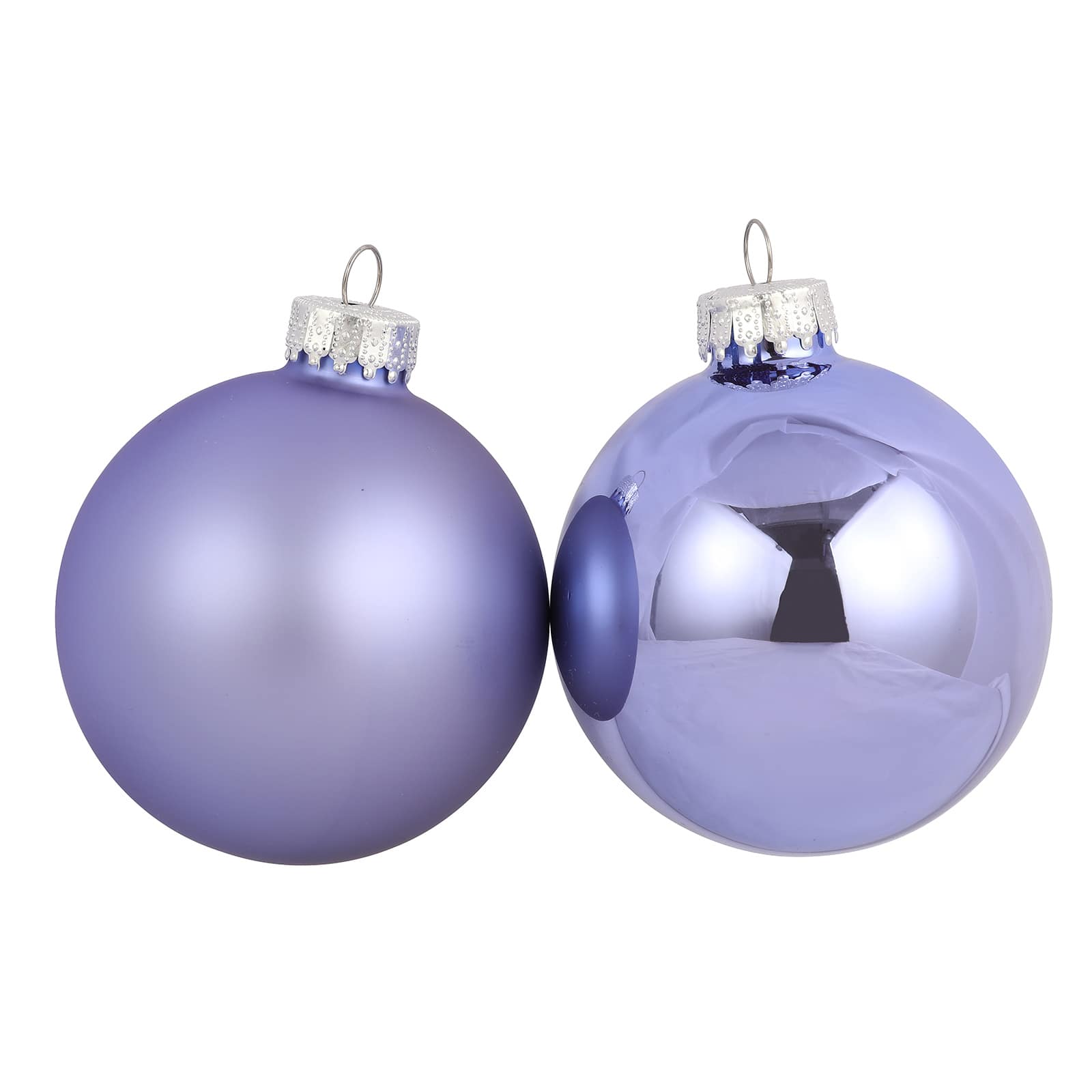 4 Pack 3&#x22; Lilac Matte &#x26; Shiny Glass Ball Ornaments by Ashland&#xAE;