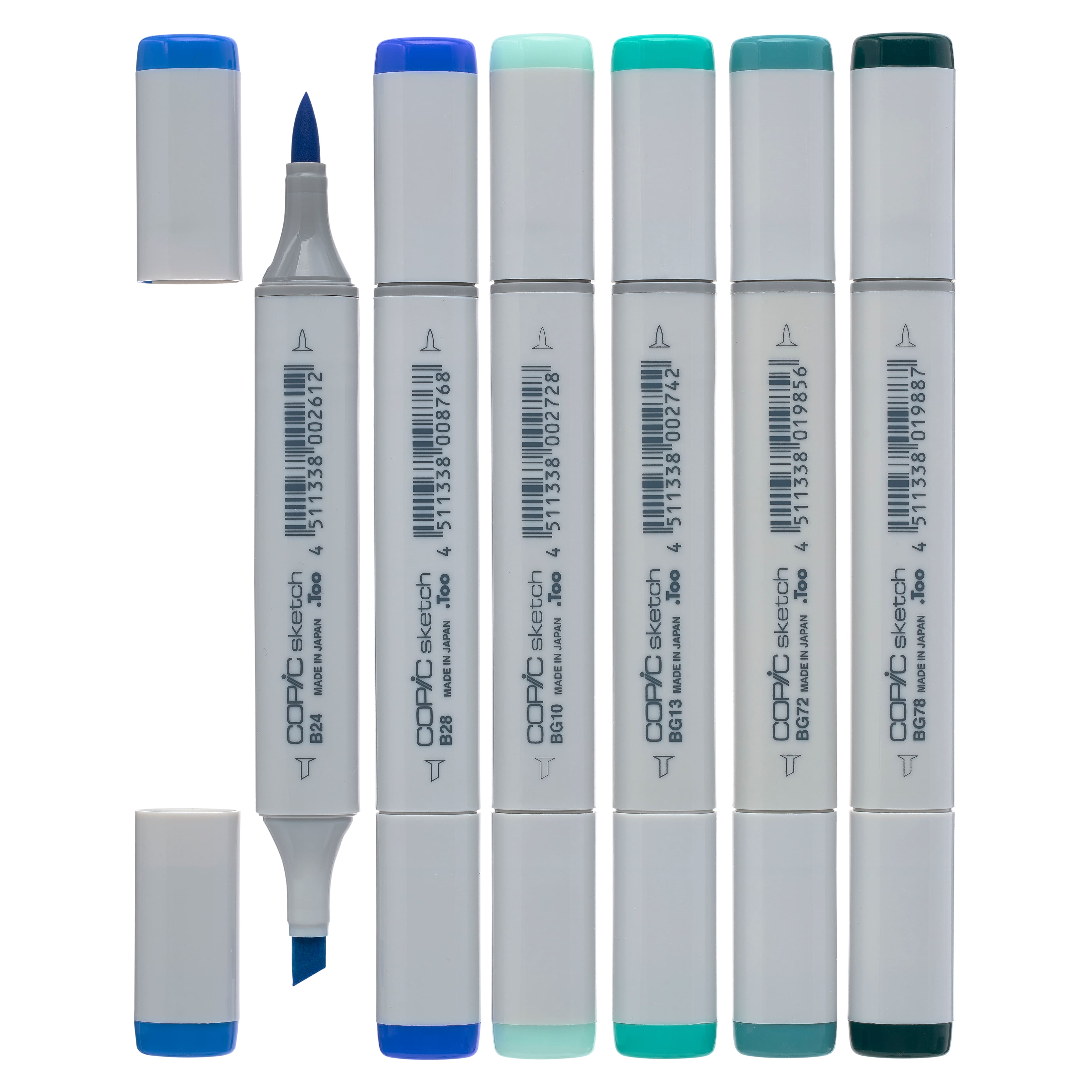 Copic Sketch Marker Set - Sea & Sky Colors, Set of 6