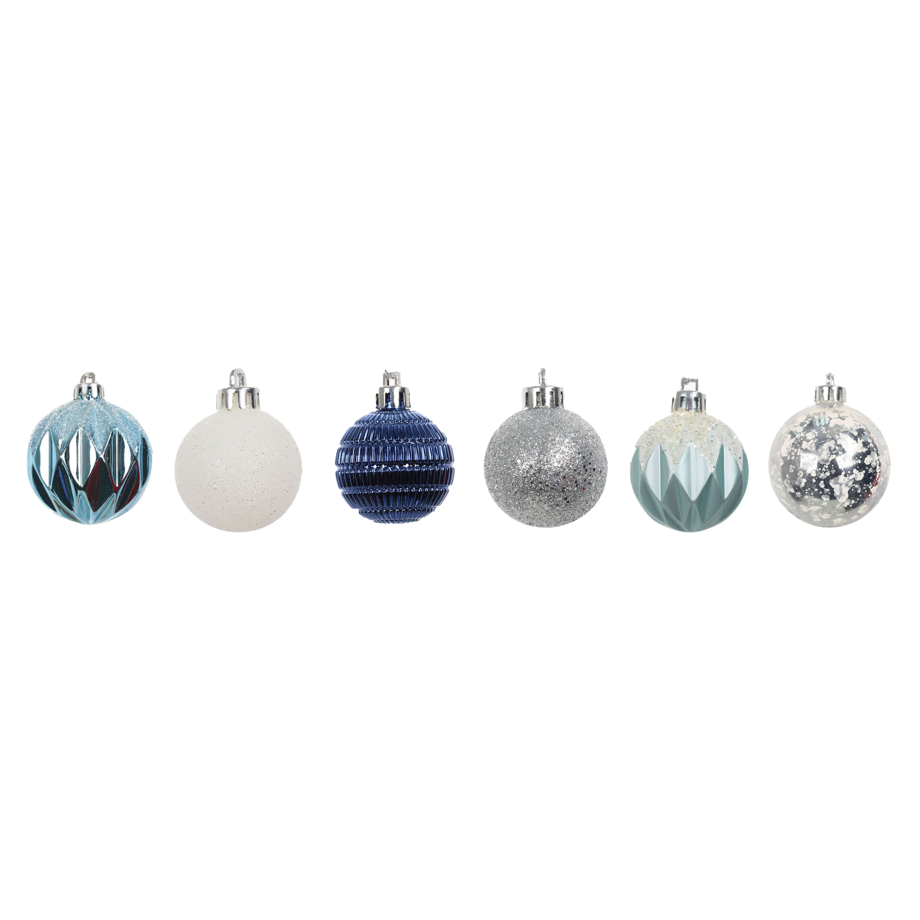 Assorted Blue, White &#x26; Silver Ball Plastic Ornament Tube by Ashland&#xAE;, 1pc.