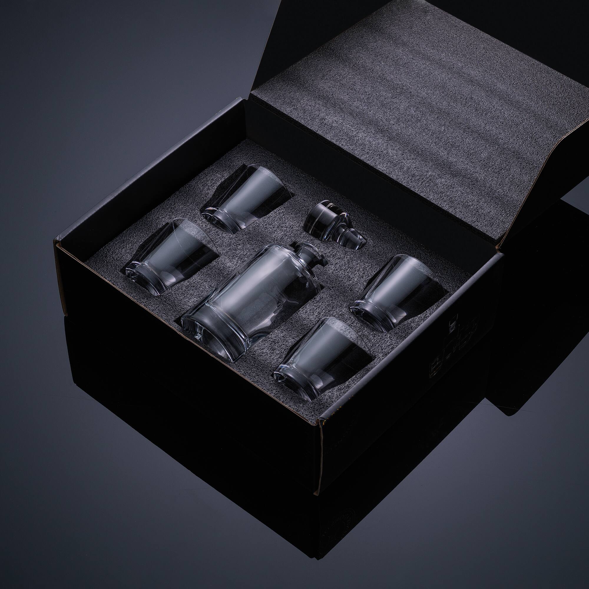 JoyJolt® Carina Whiskey 5-Piece Crystal Decanter Set