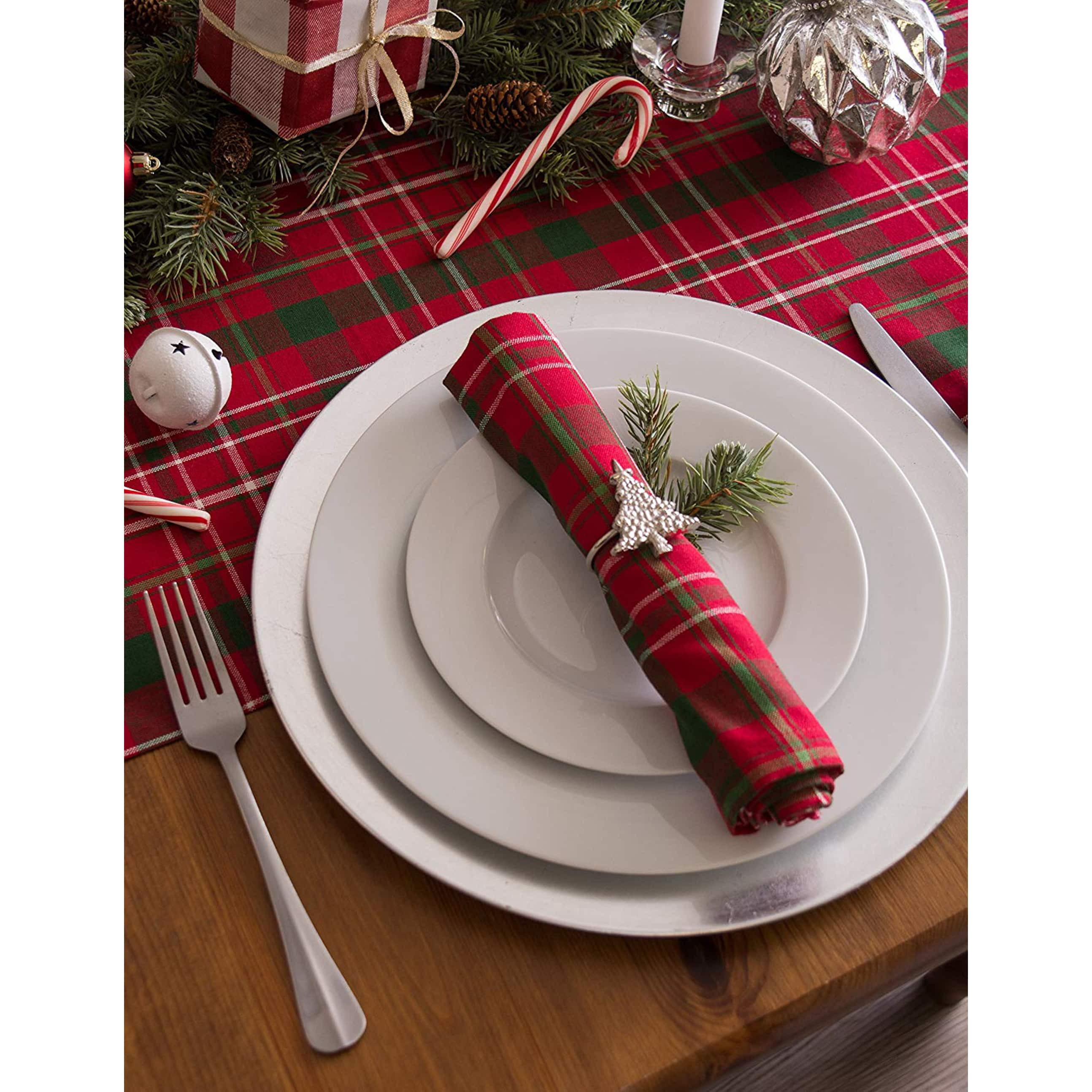 DII&#xAE; 72&#x22; Tartan Holly Plaid Table Runner