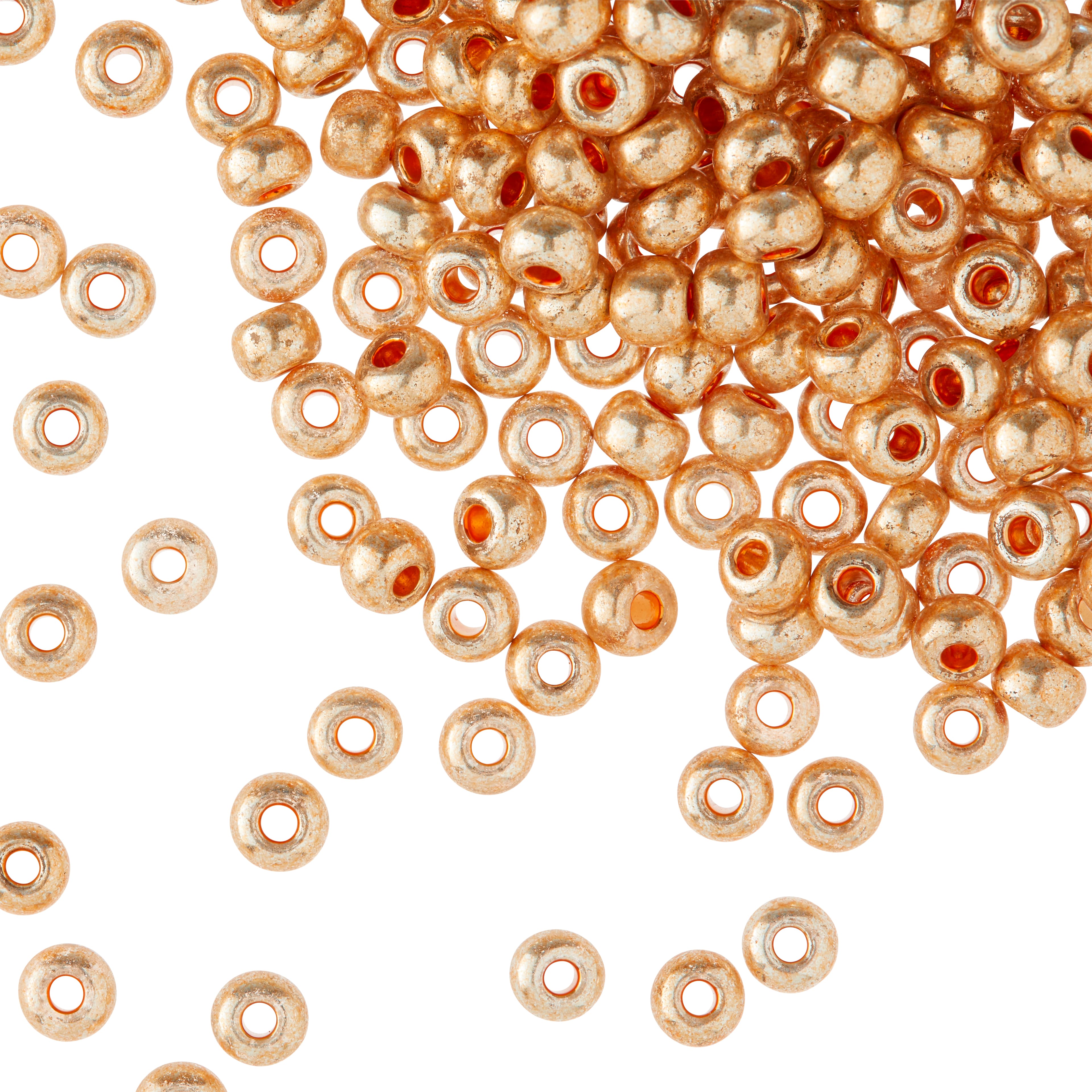 John Bead Metallic Czech Glass Seed Beads, 6/0