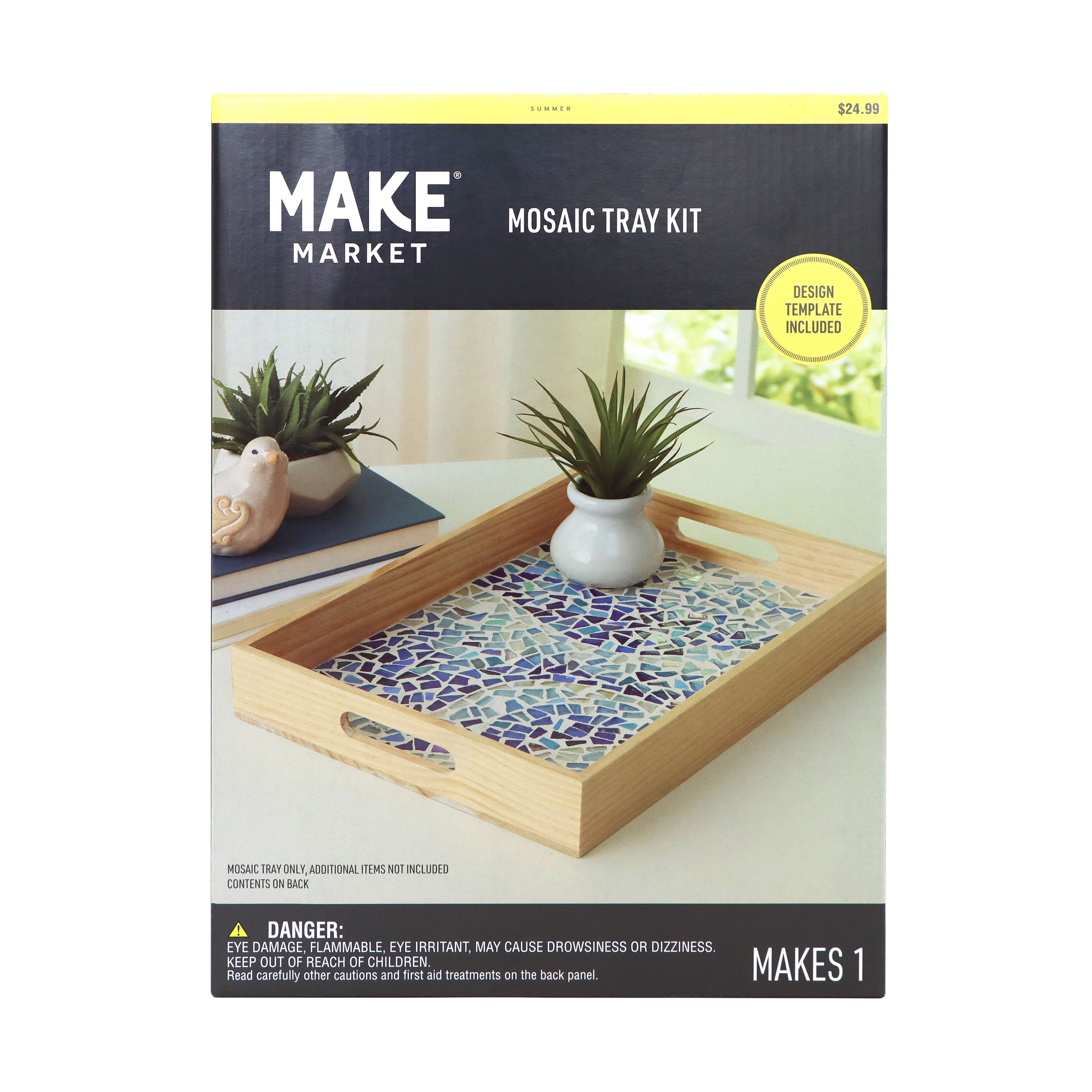 10&#x22; x 14&#x22; Blue Wave Mosaic Tray Kit by Make Market&#xAE;