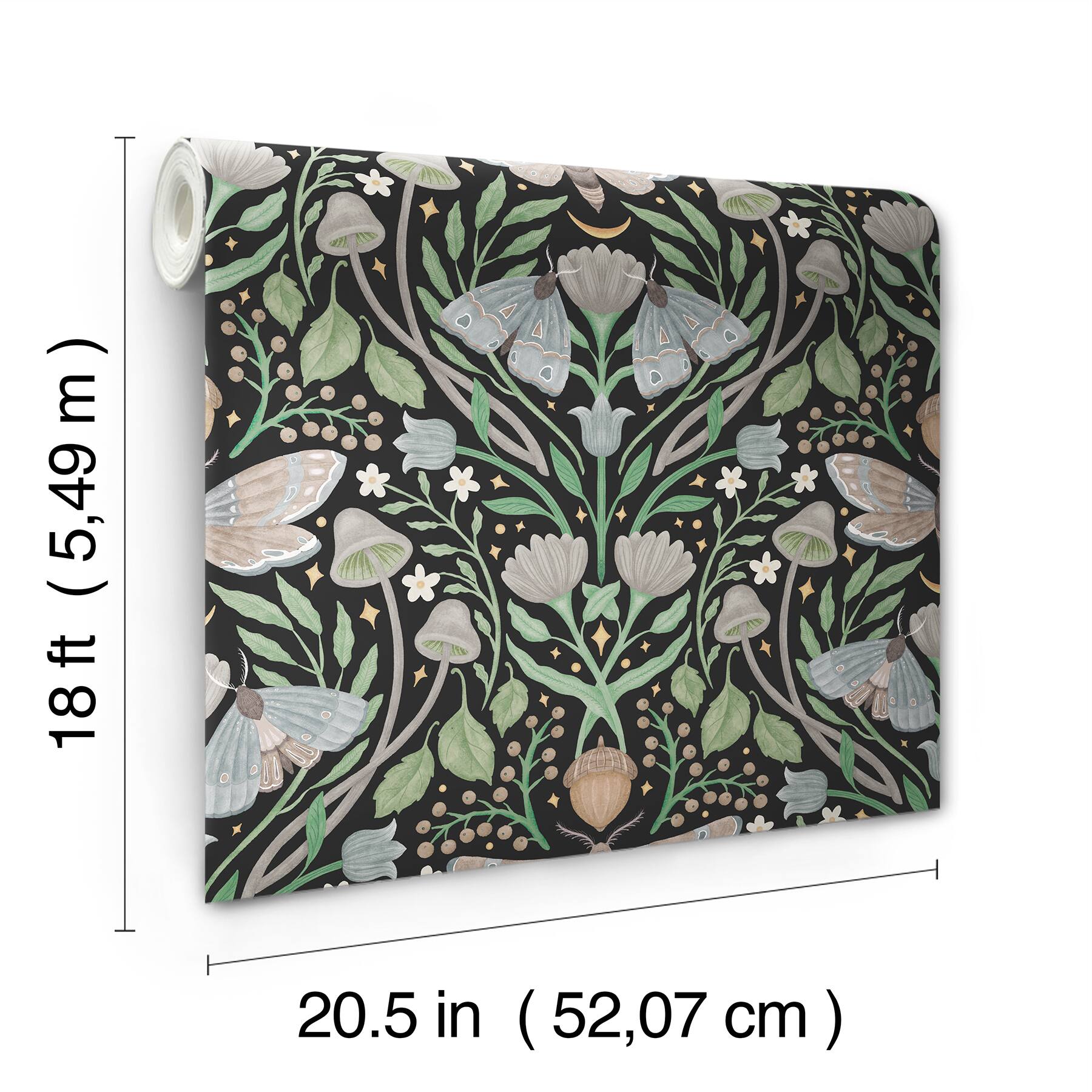 RoomMates Enchanted Forest Damask Peel & Stick Wallpaper