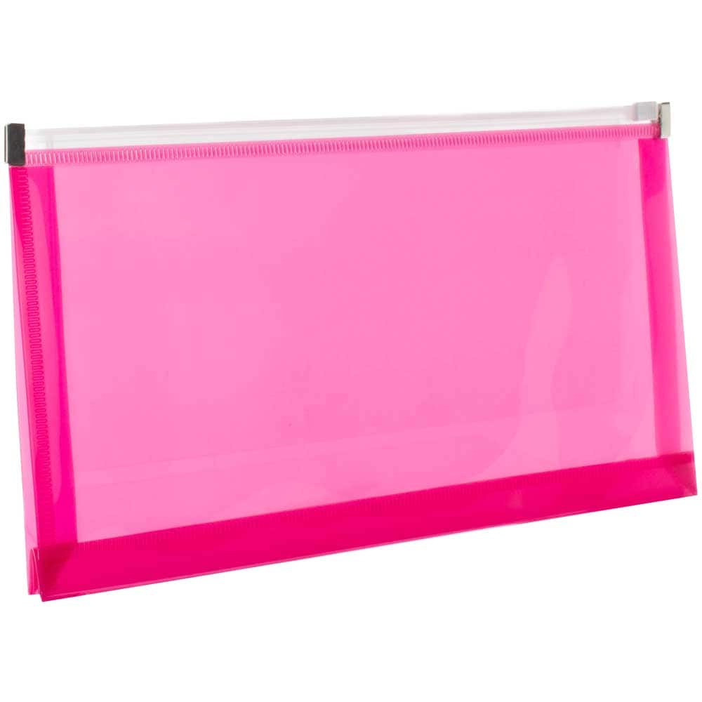 JAM Paper 5" x 10" Plastic Zip Closure Envelopes, 12ct.