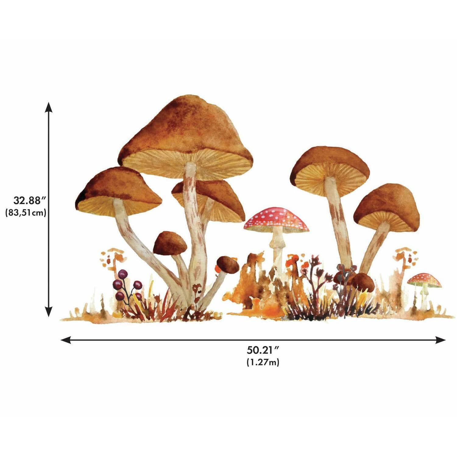RoomMates Mushroom Giant Peel &#x26; Stick Wall Decals