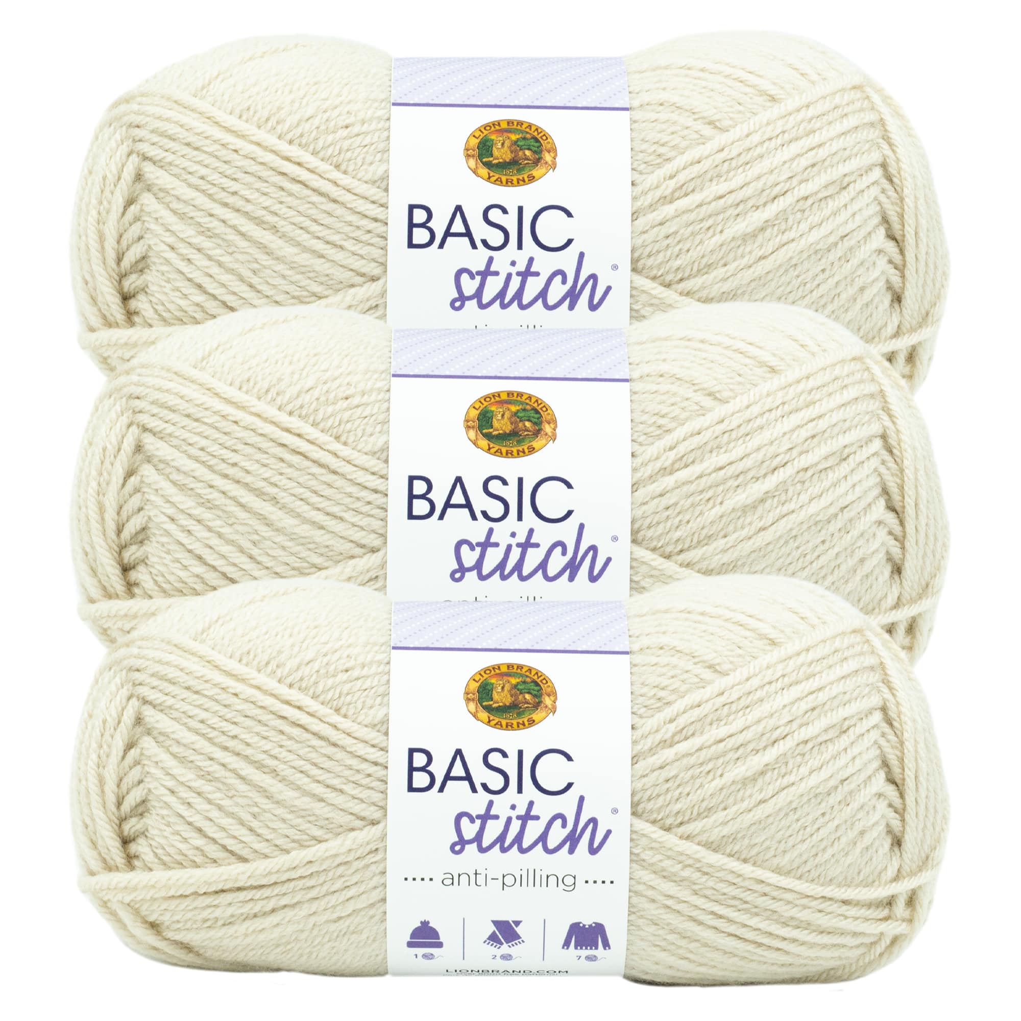 3 Pack Lion Brand® Basic Stitch Anti Pilling™ Yarn