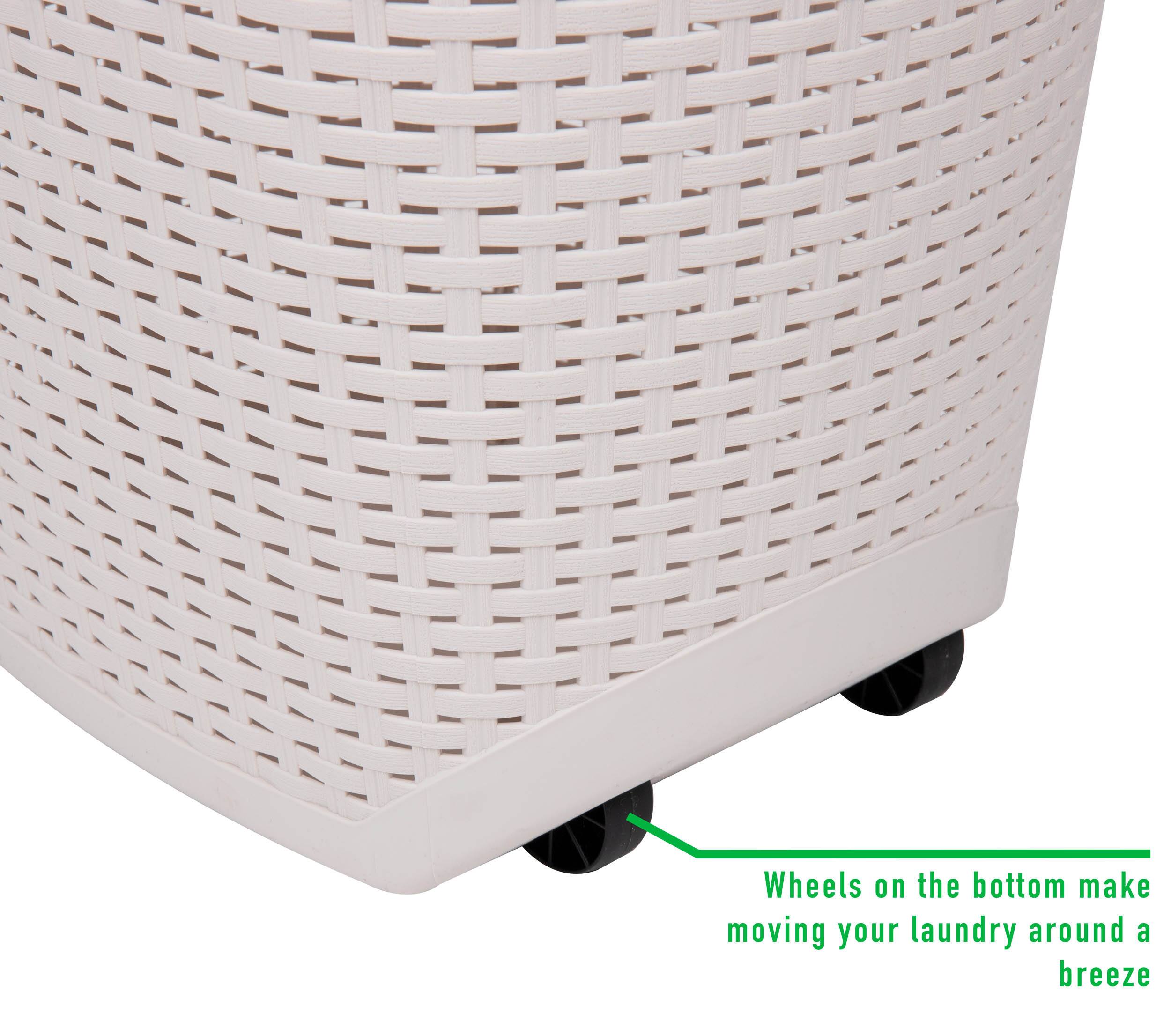 Mind Reader 60L Wheeled Hamper with Cutout Handle