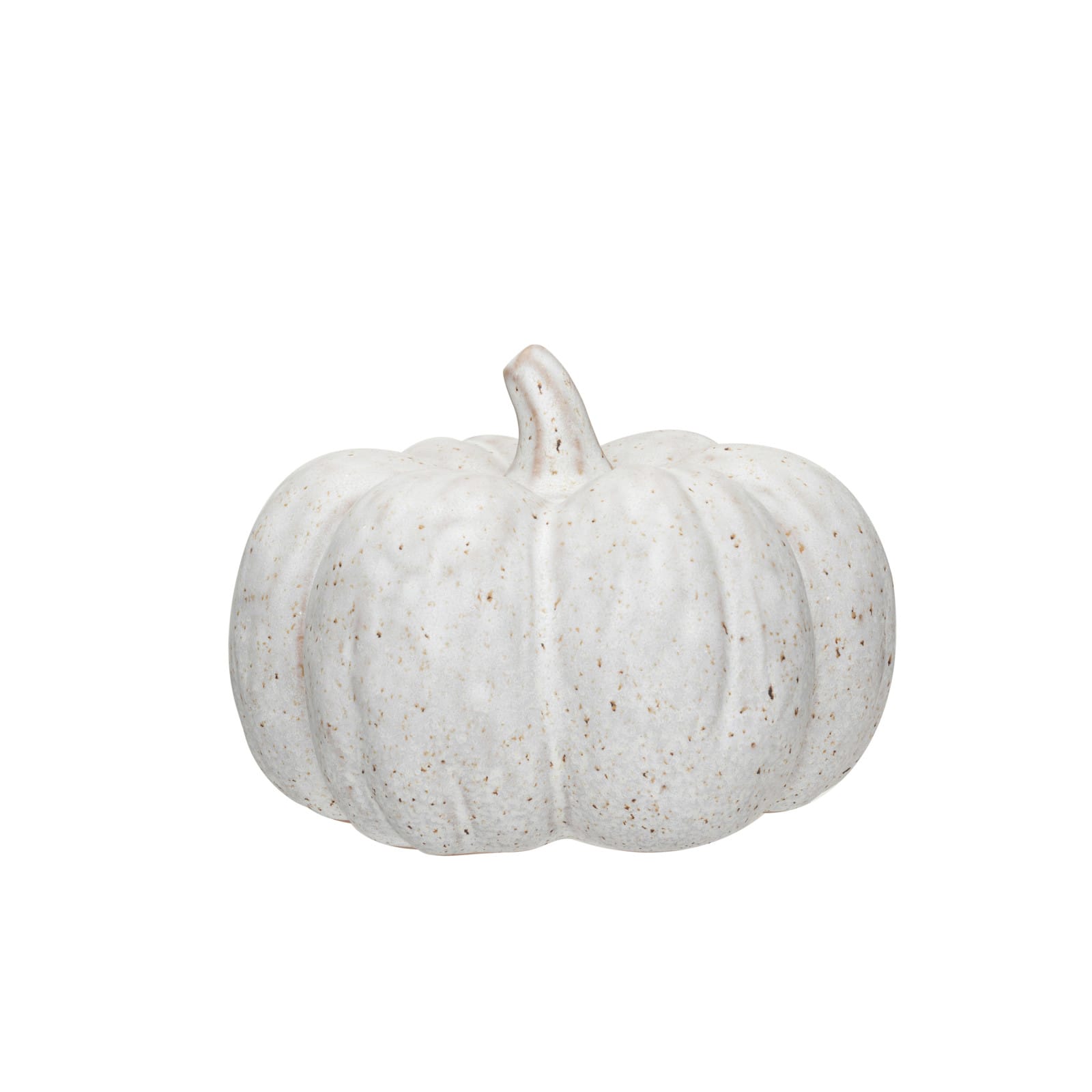 7.75&#x22; Cream Reactive Glaze Stoneware Pumpkin D&#xE9;cor