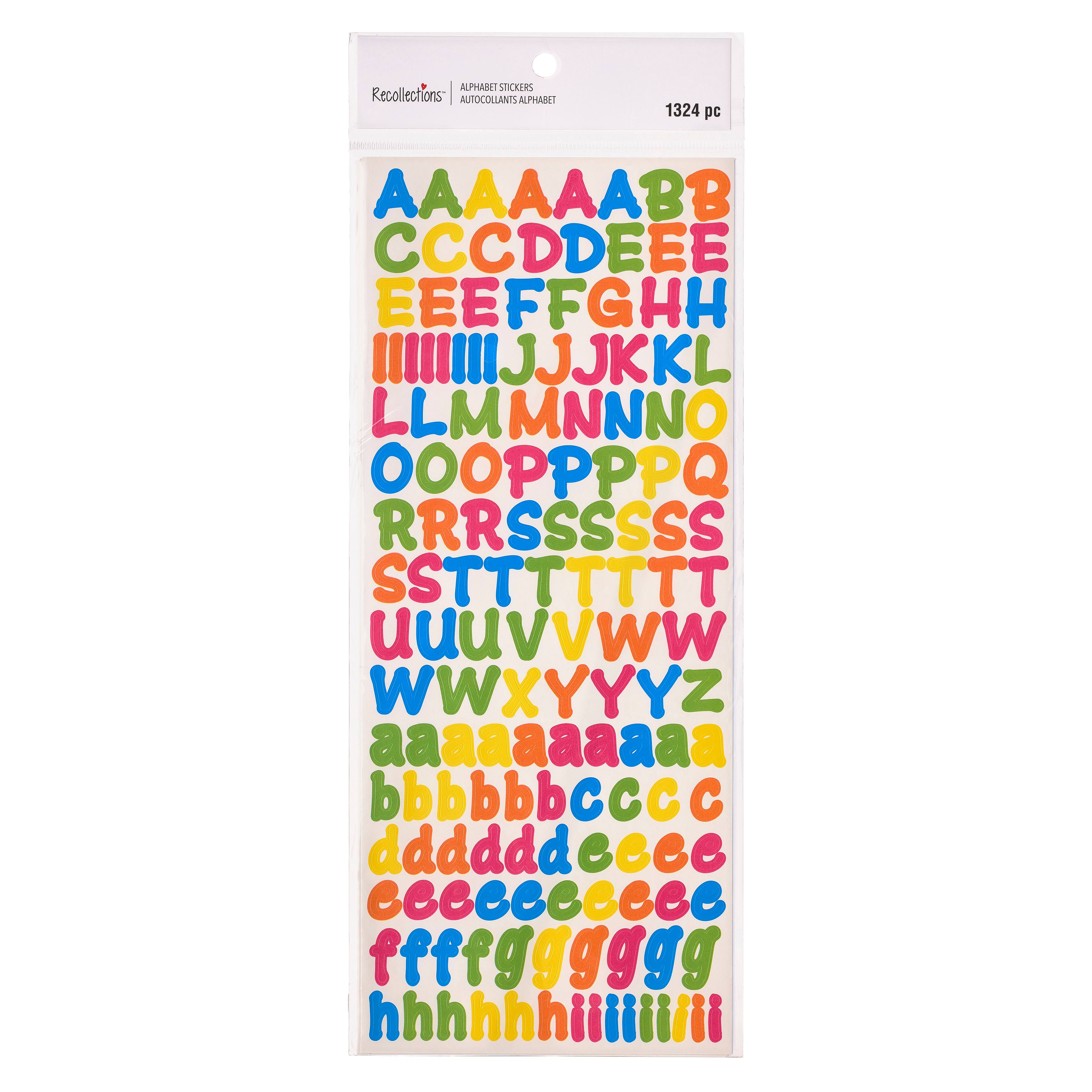 12 Pack: 8 ct. (96 total) Neon Alphabet Stickers by Recollections™