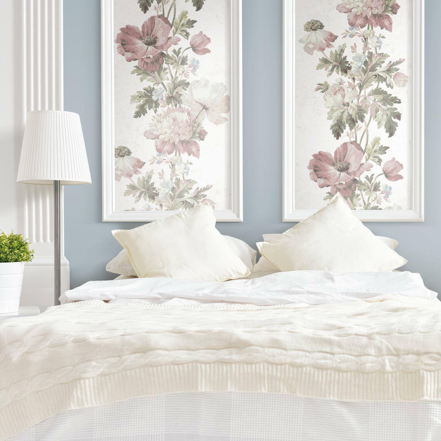 RoomMates Vintage Floral Stripe Peel &#x26; Stick Wallpaper