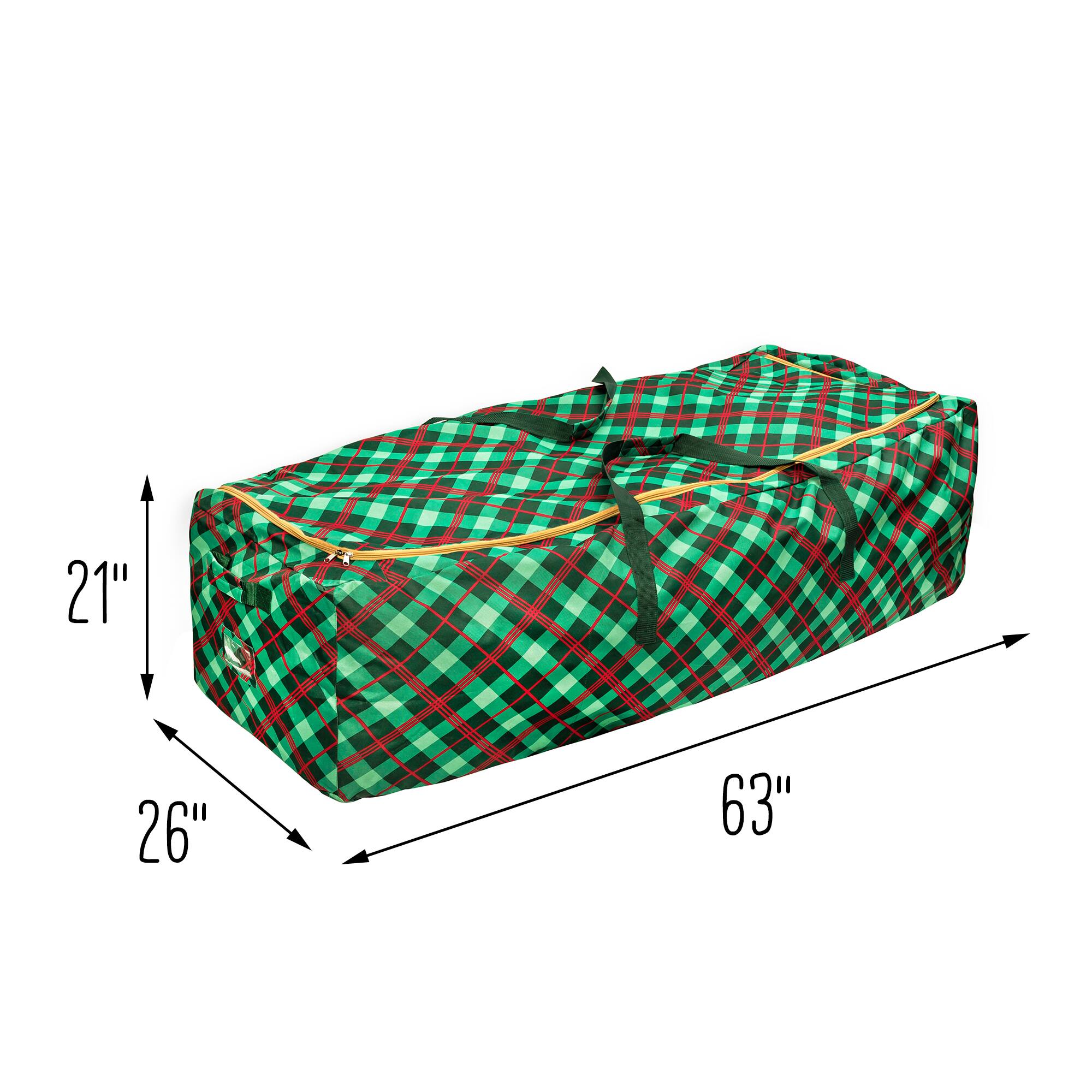 Honey Can Do 63'' Plaid Rolling Tree Storage Bag